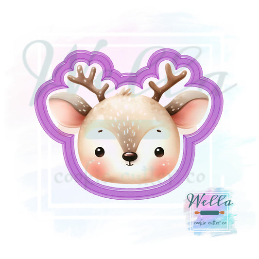 Reindeer Head #2 Cookie Cutter