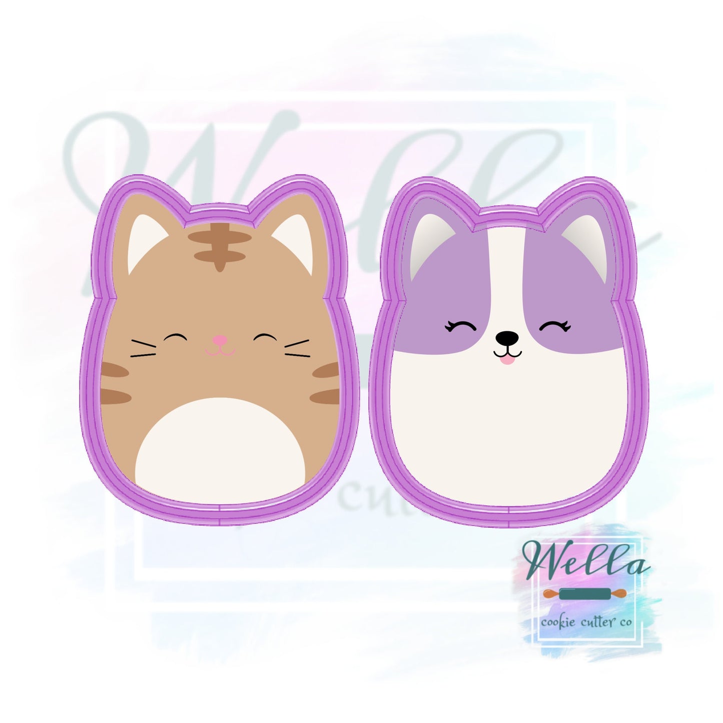 Animal Pillow Cookie Cutters, Chubby Animal Cookie Cutters