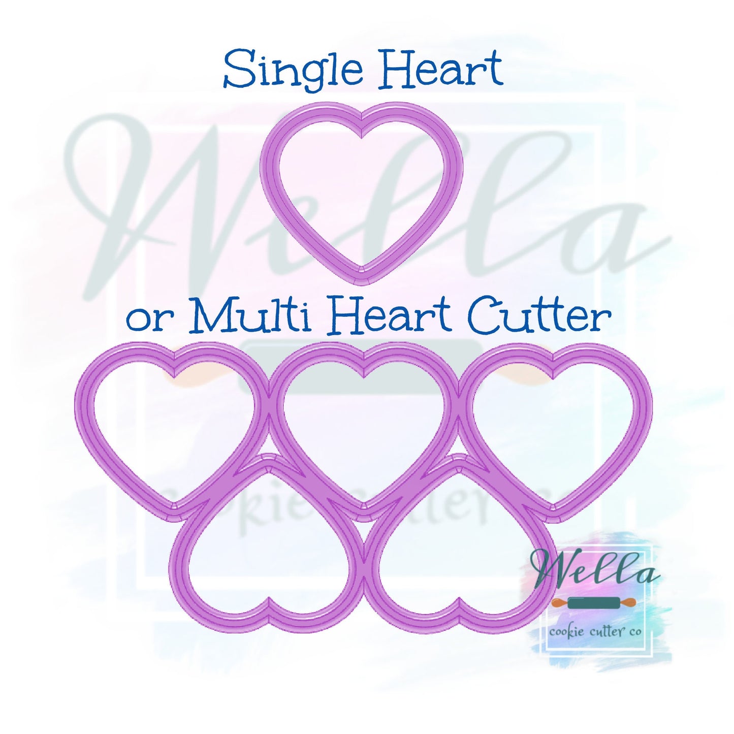 Conversation Mini Heart with Optional Cutter & Stencil Designs