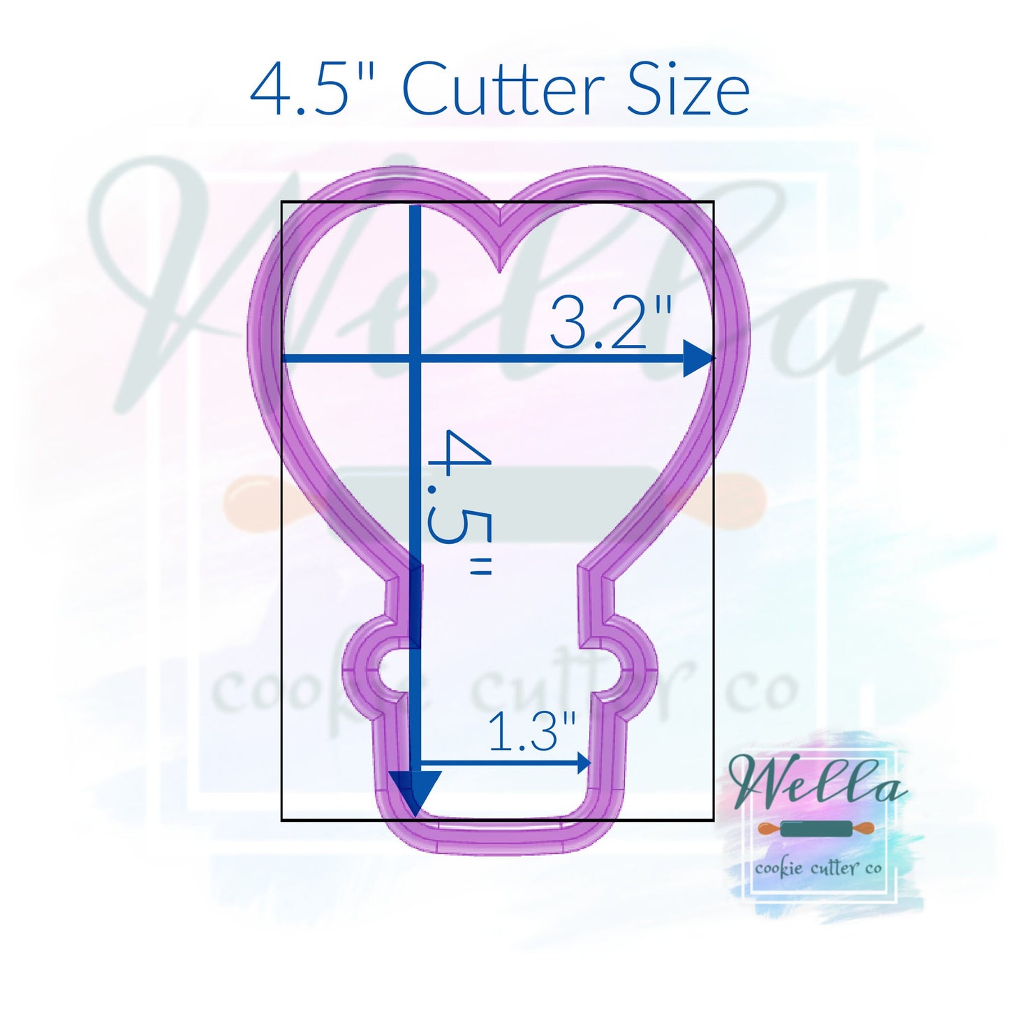 Heart Air Balloon Cookie Cutter