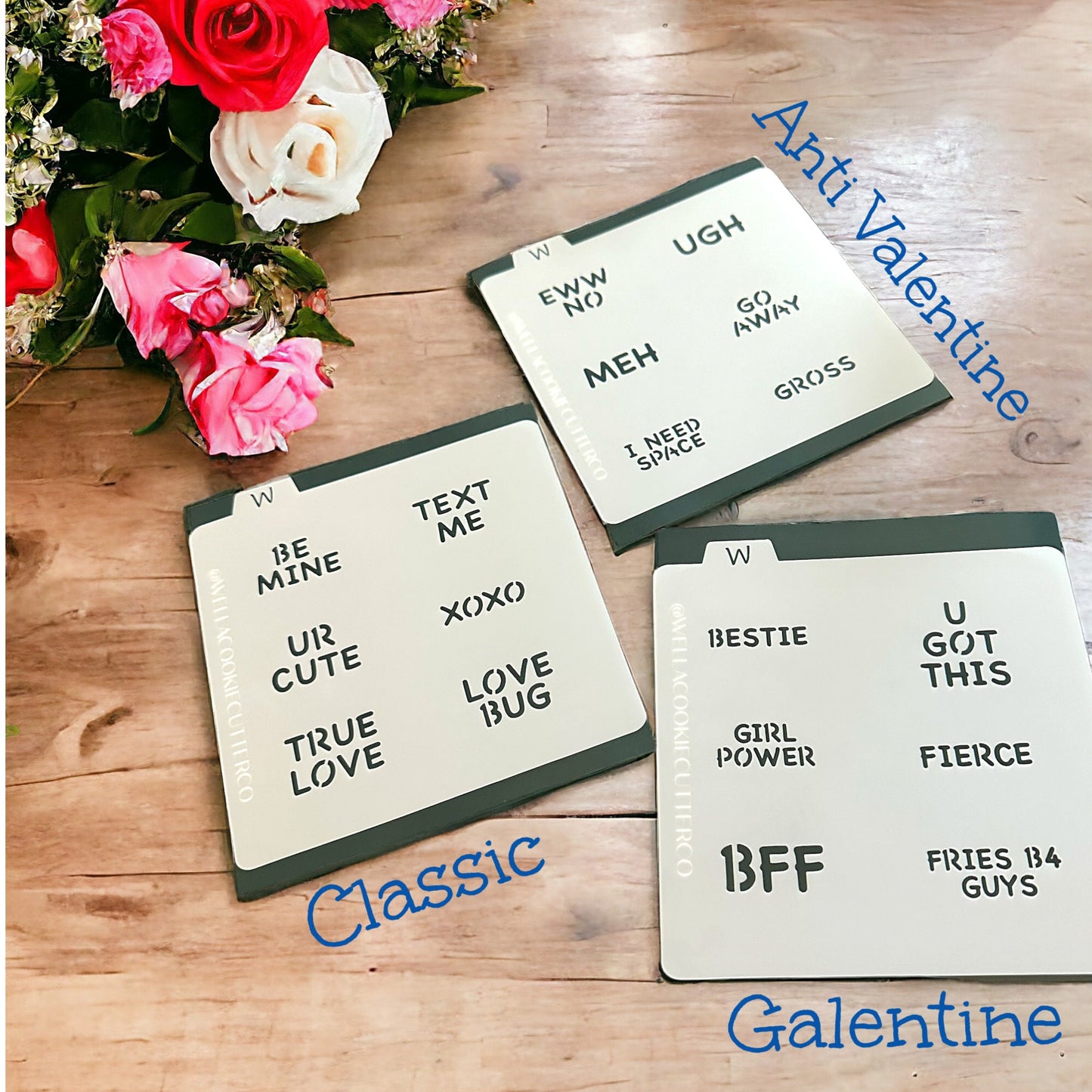Conversation Mini Heart with Optional Cutter & Stencil Designs