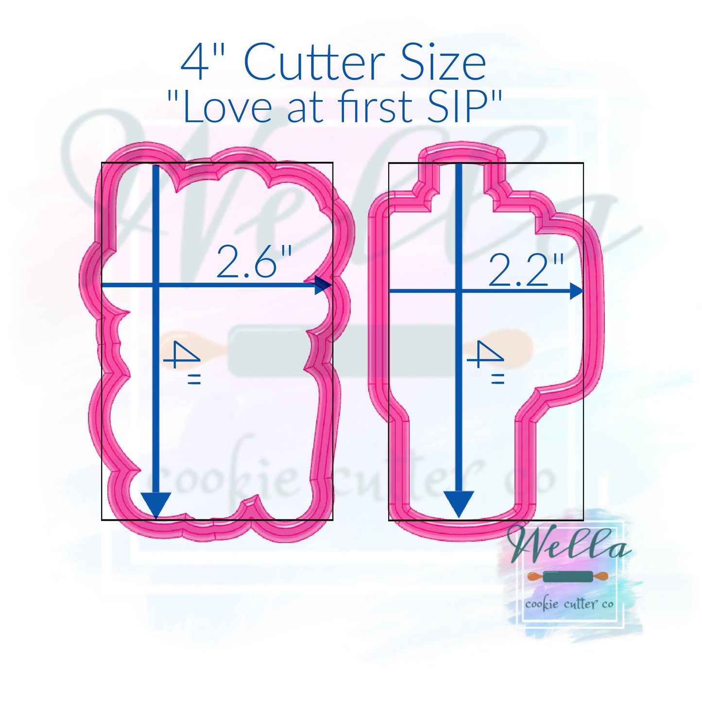 Tumbler Set Cookie Cutters with Optional Stencil