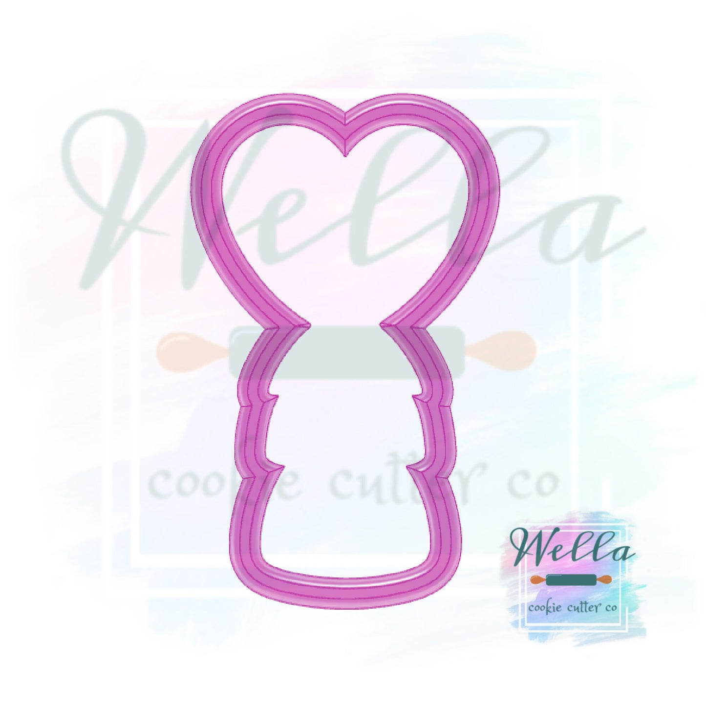 Heart Balloon with Tassels Cookie Cutter, Valentine's Day Cookie Cutter