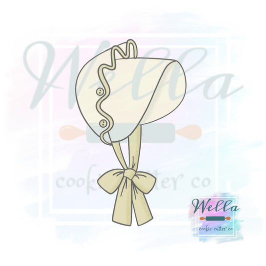 Baby Bonnet Cookie Cutter with Optional Stencil