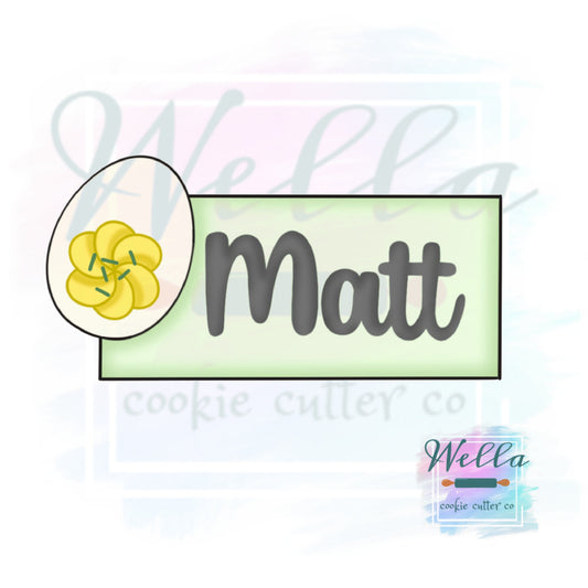 Deviled Egg Name Plaque Cookie Cutter