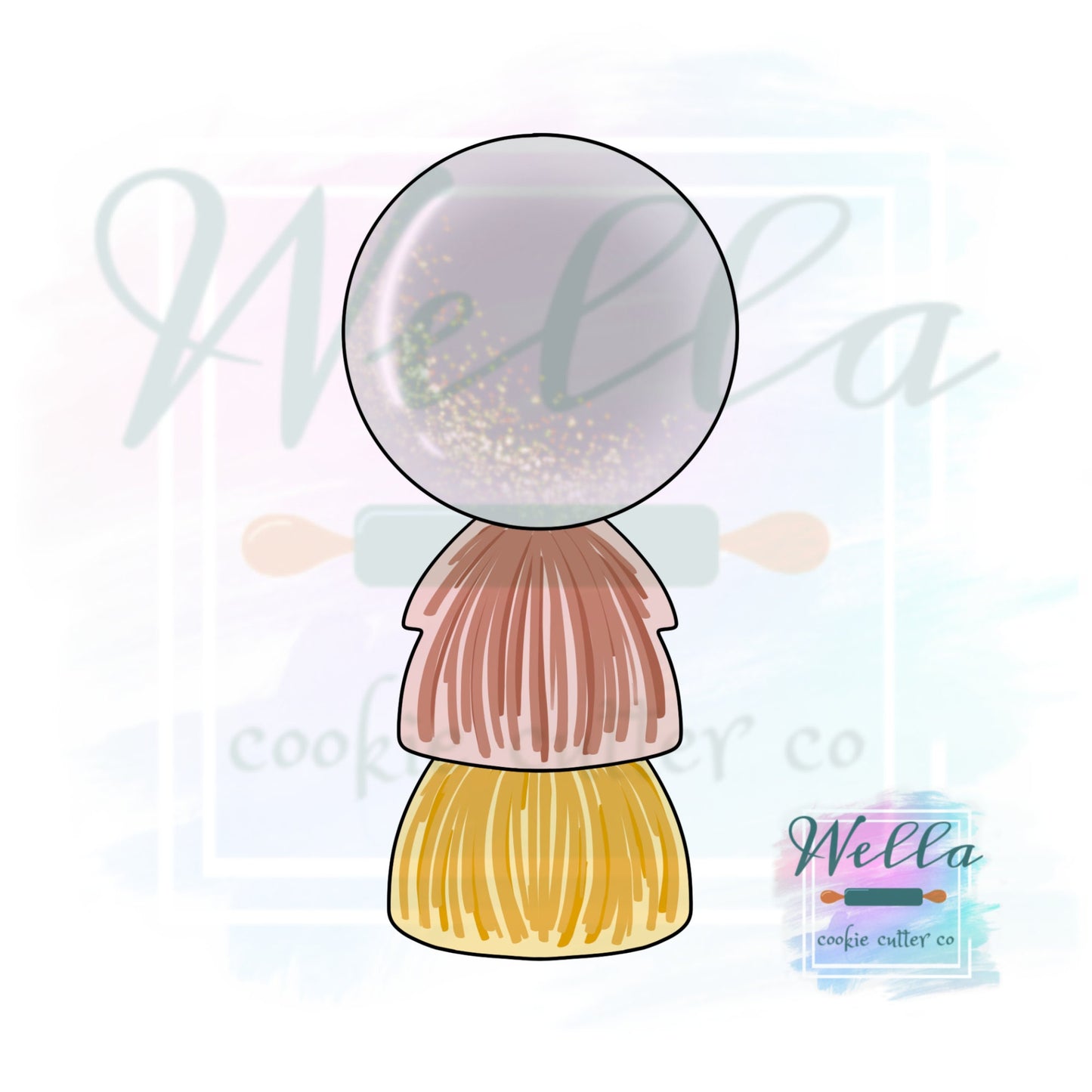 Round Balloon with Tassels Cookie Cutter