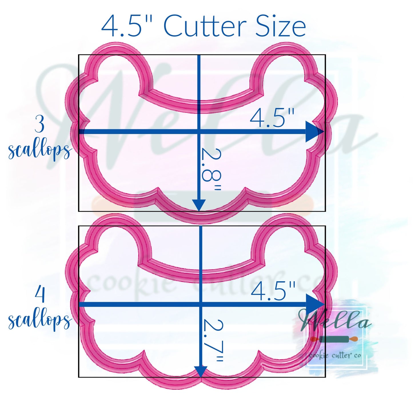 Baby Clothesline Cookie Cutter, 3 or 4 Scalloped Option