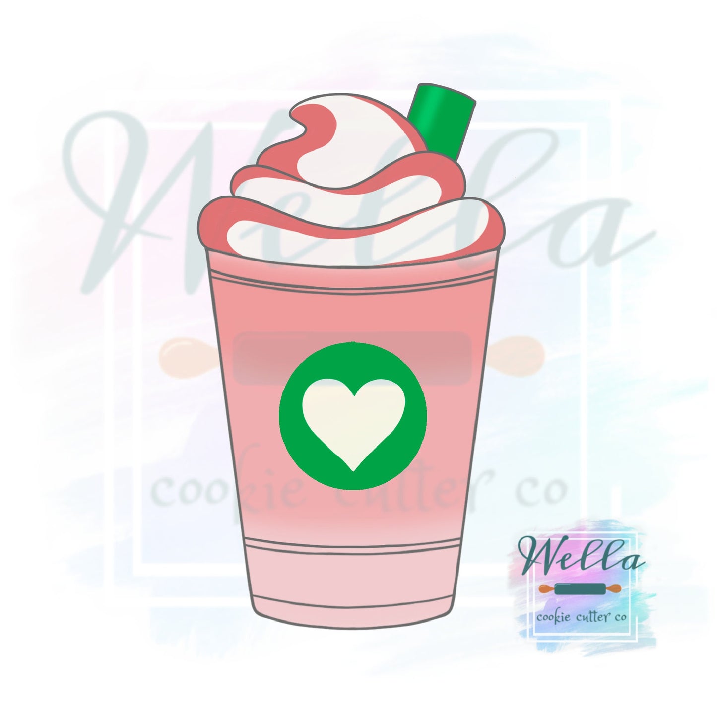 Iced Drink with Whipped Cream Cookie Cutter