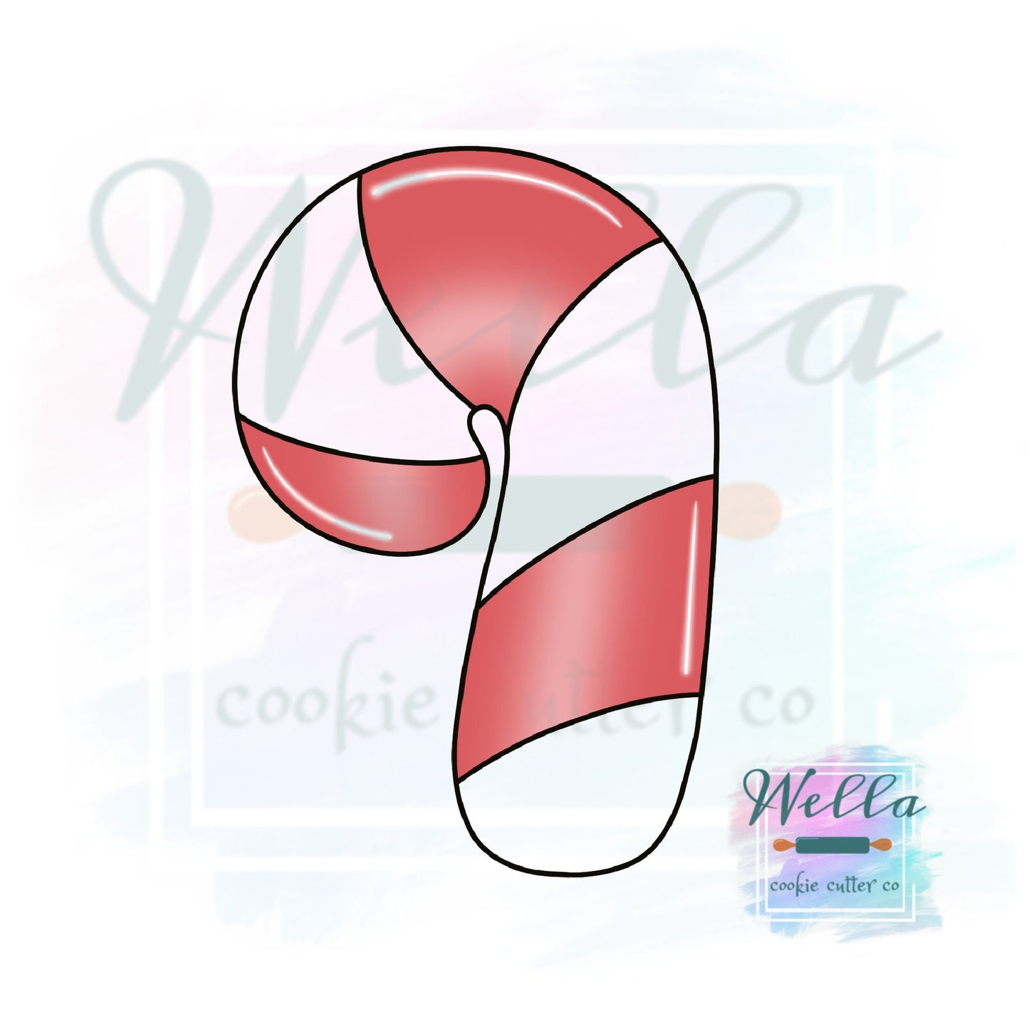 Candy Cane Chubby Cookie Cutter