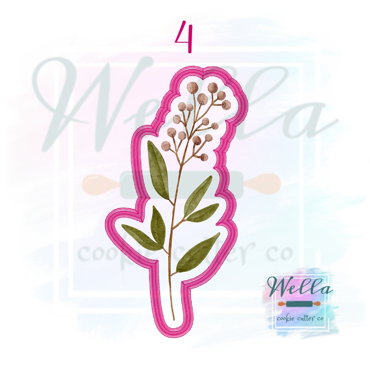 Long Stem 6.5" Floral Set Cookie Cutters