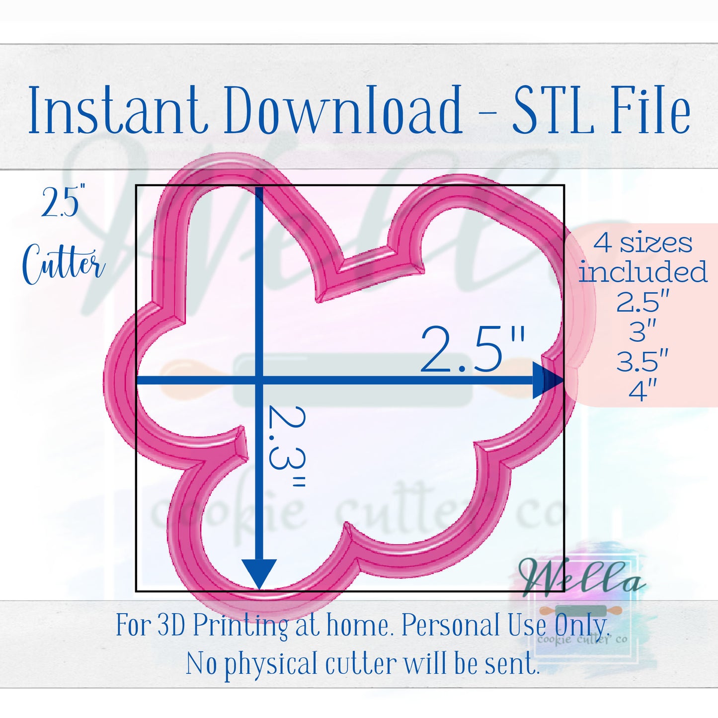 Digital STL File - Music Notes Cookie Cutter - 4 Sizes: 2.5", 3", 3.5", & 4" - PNG Included