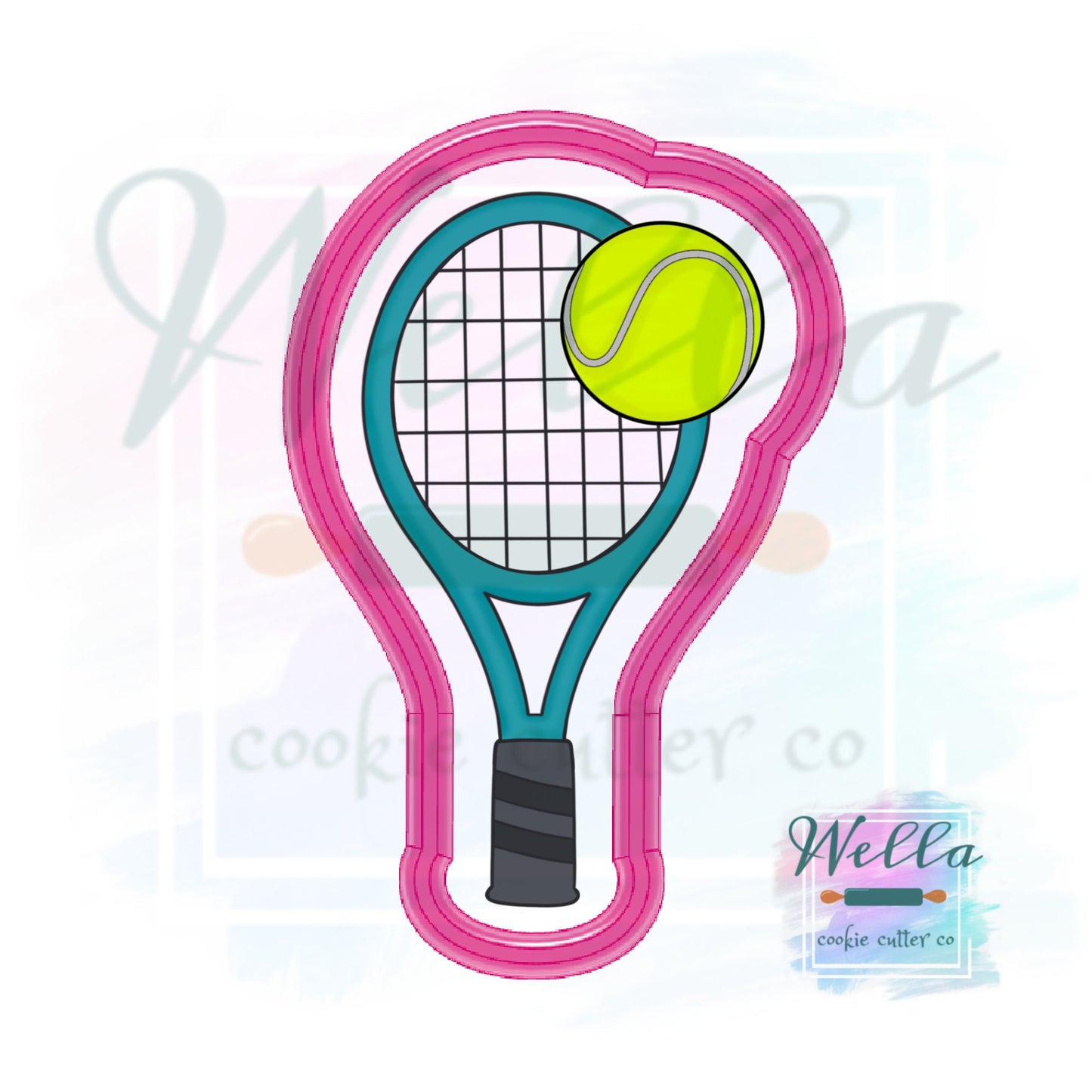 Tennis Racket Cookie Cutter with or without Ball