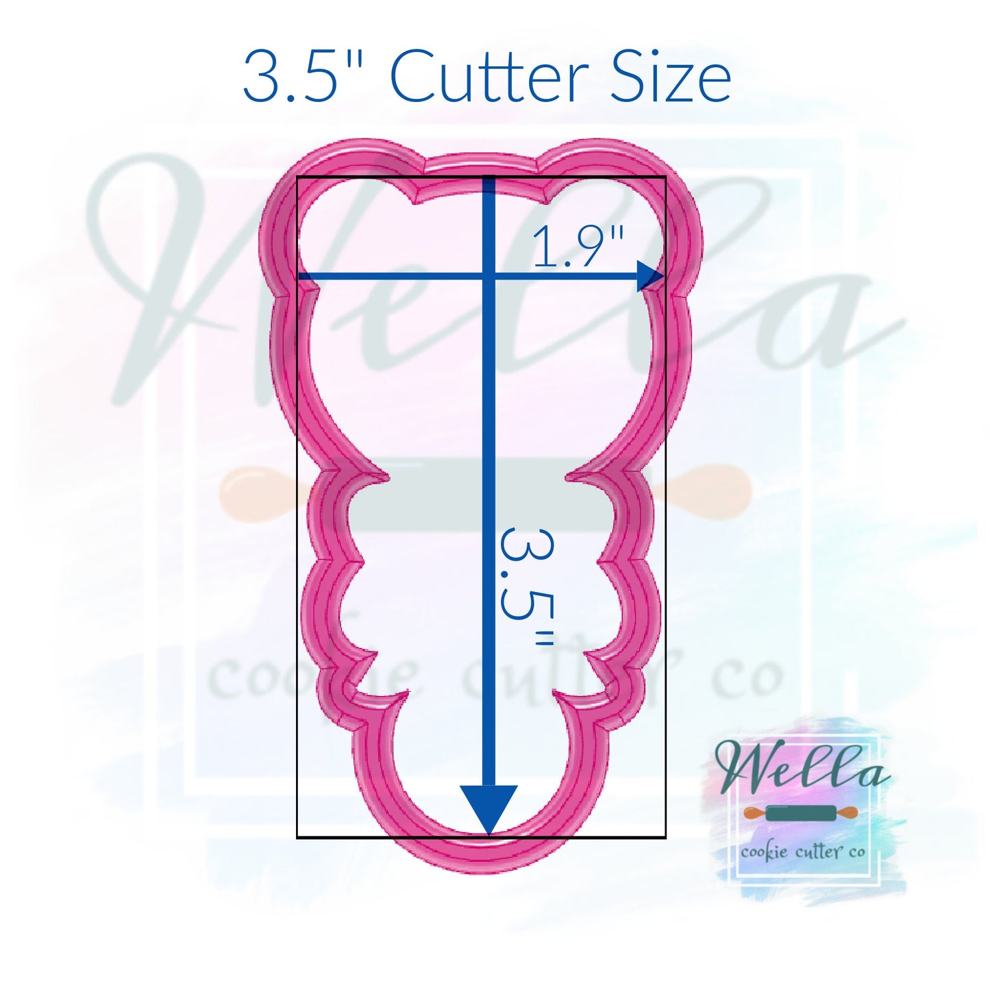 Baby Bear Rattle Cookie Cutter with Optional Stencil
