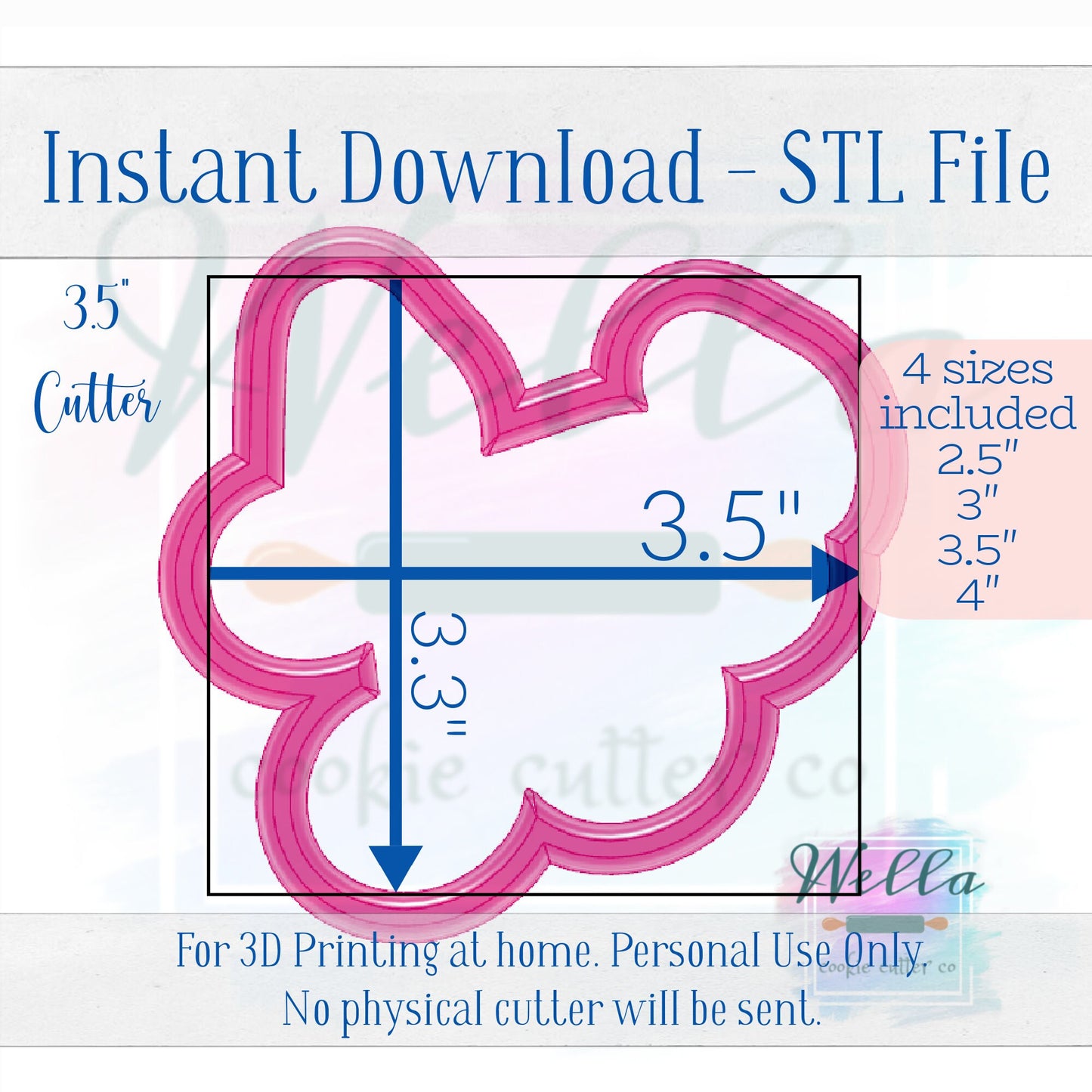 Digital STL File - Music Notes Cookie Cutter - 4 Sizes: 2.5", 3", 3.5", & 4" - PNG Included