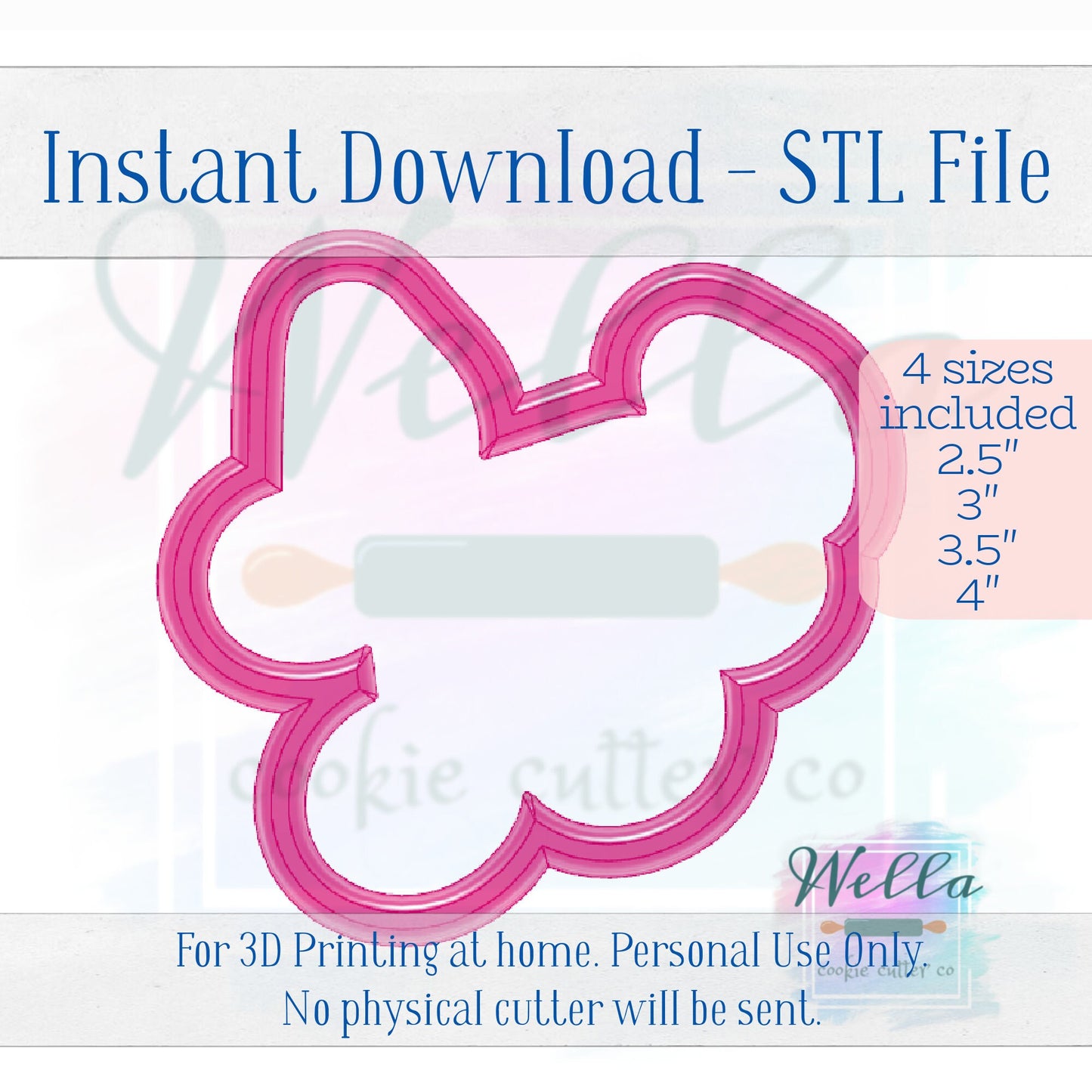 Digital STL File - Music Notes Cookie Cutter - 4 Sizes: 2.5", 3", 3.5", & 4" - PNG Included