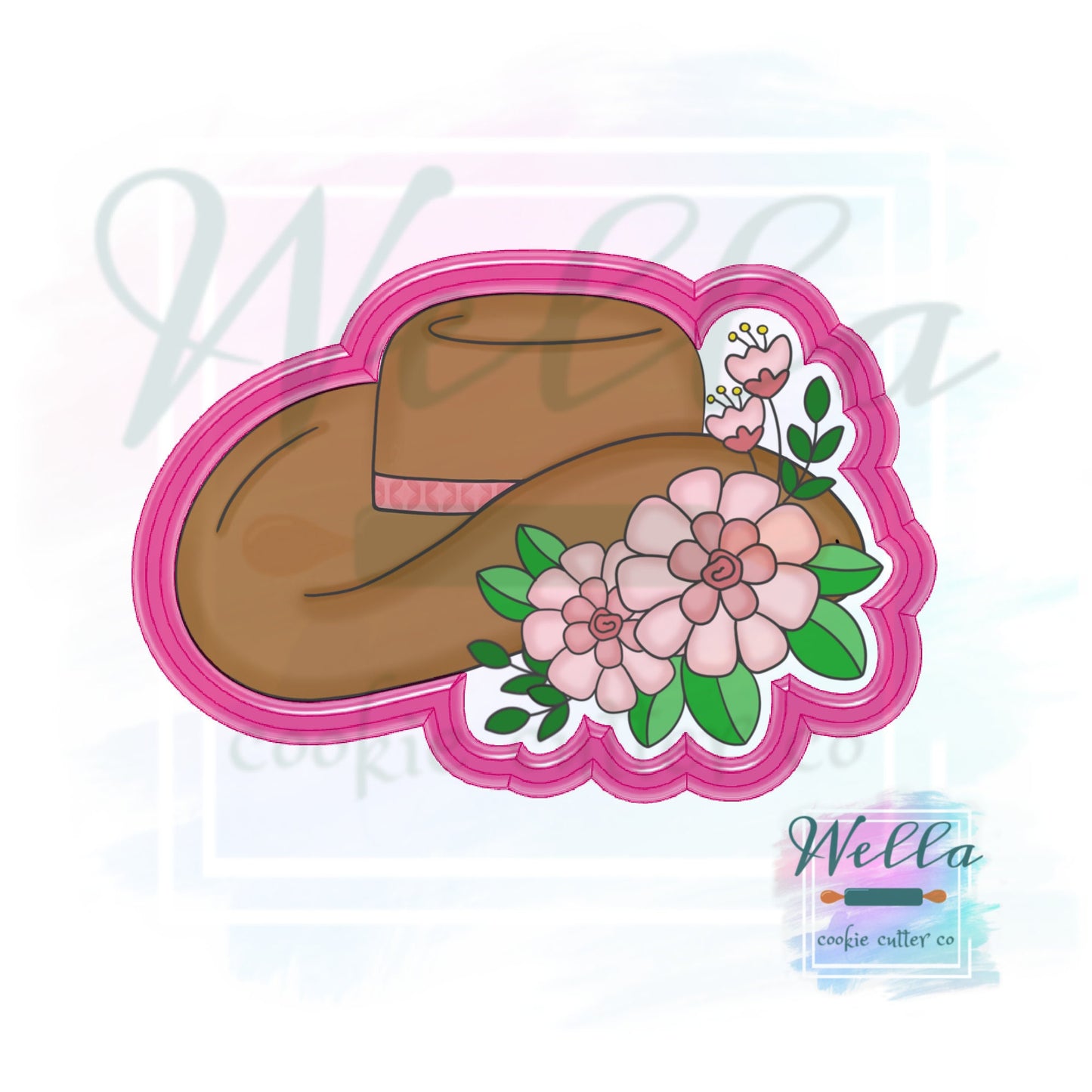 Floral Cowgirl Hat and Boot Cookie Cutters