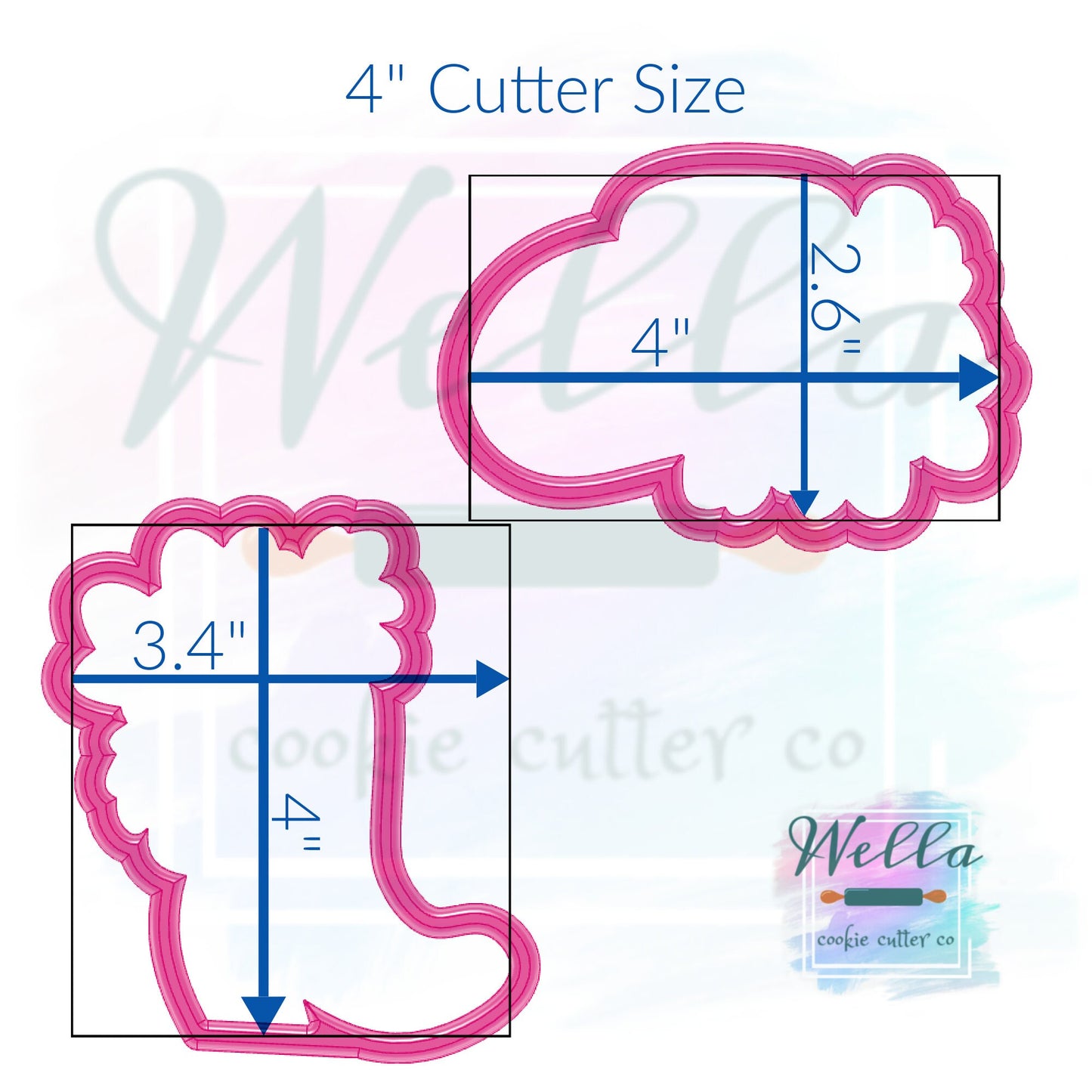 Floral Cowgirl Hat and Boot Cookie Cutters