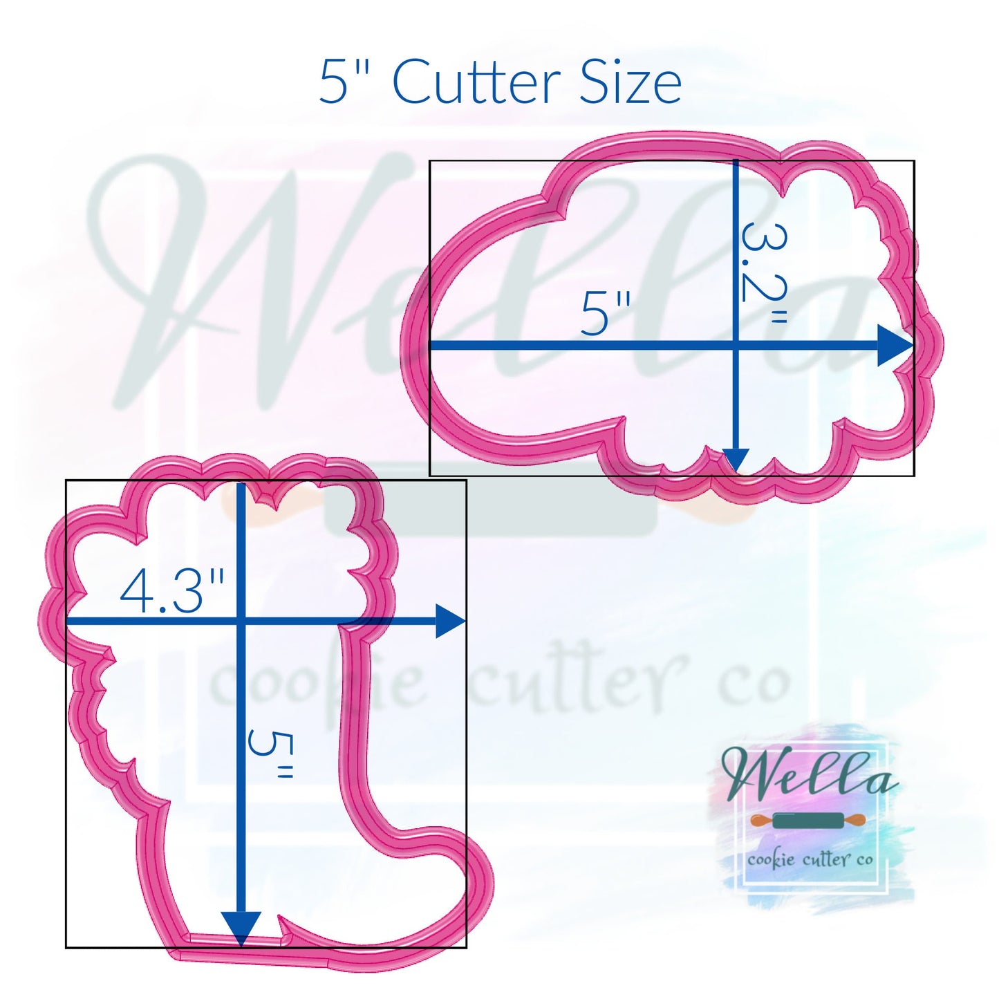 Floral Cowgirl Hat and Boot Cookie Cutters