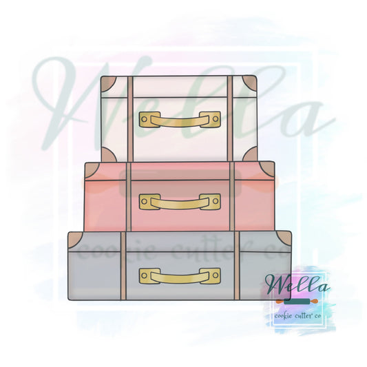 Stacked Suitcases Cookie Cutter, Travel Cookie Cutter