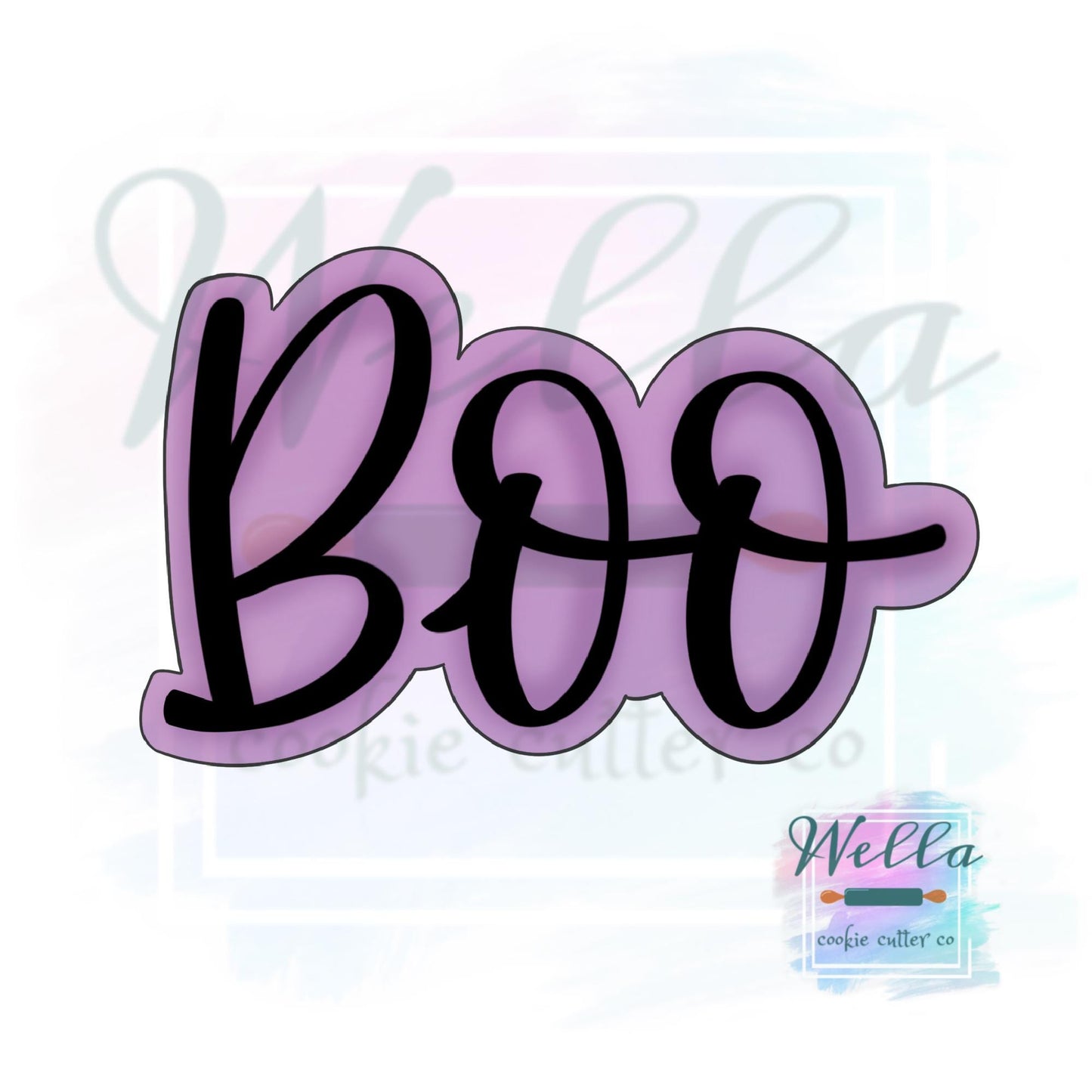 BOO Text Cookie Cutter with Optional Stencil, Halloween Cookie Cutter