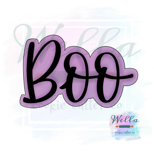 BOO Text Cookie Cutter with Optional Stencil, Halloween Cookie Cutter
