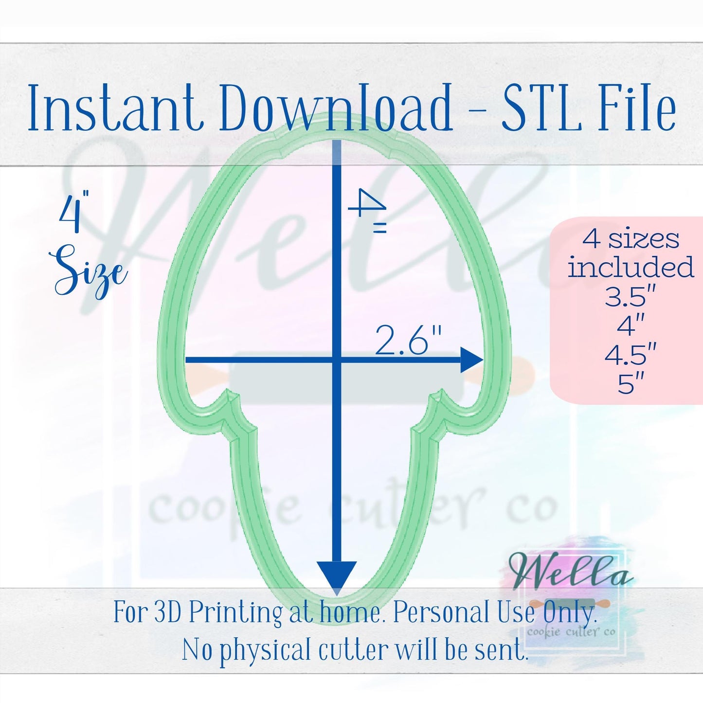 Digital STL File - Bunny Ragdoll #1 Cookie Cutter - 4 Sizes Included 3.5", 4", 4.5" & 5"
