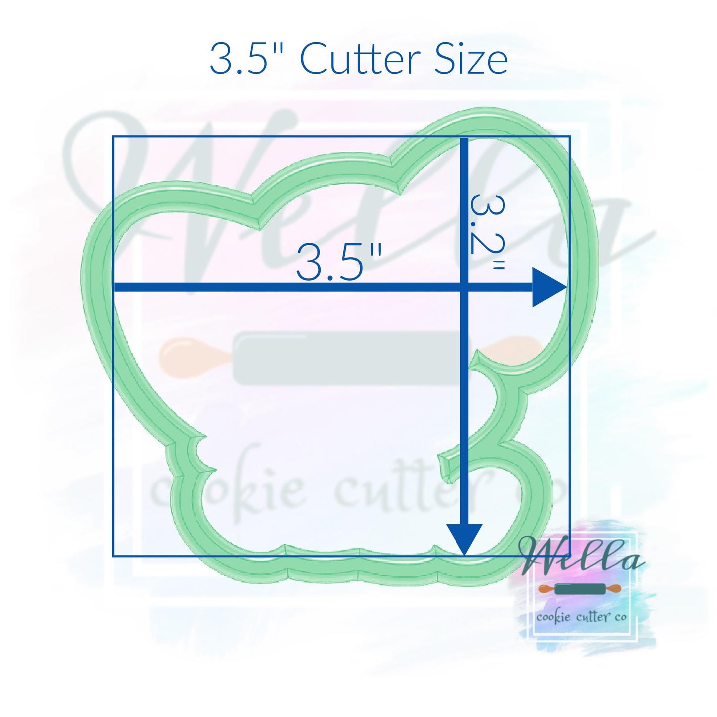 Elephant Cookie Cutter with Optional Stencil Guide