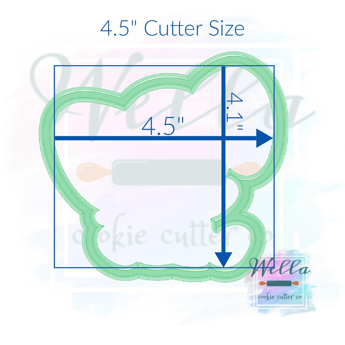 Elephant Cookie Cutter with Optional Stencil Guide
