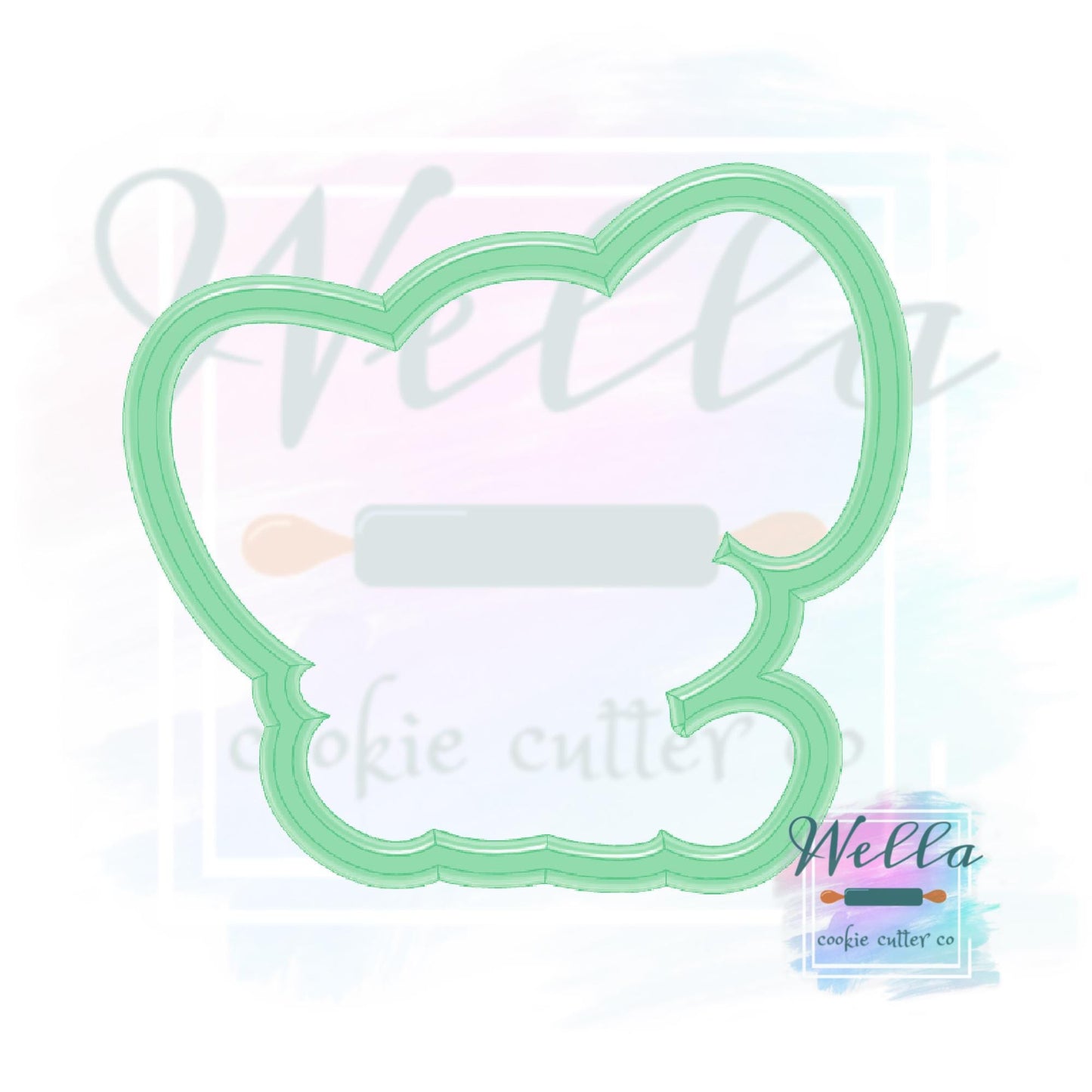 Elephant Cookie Cutter with Optional Stencil Guide