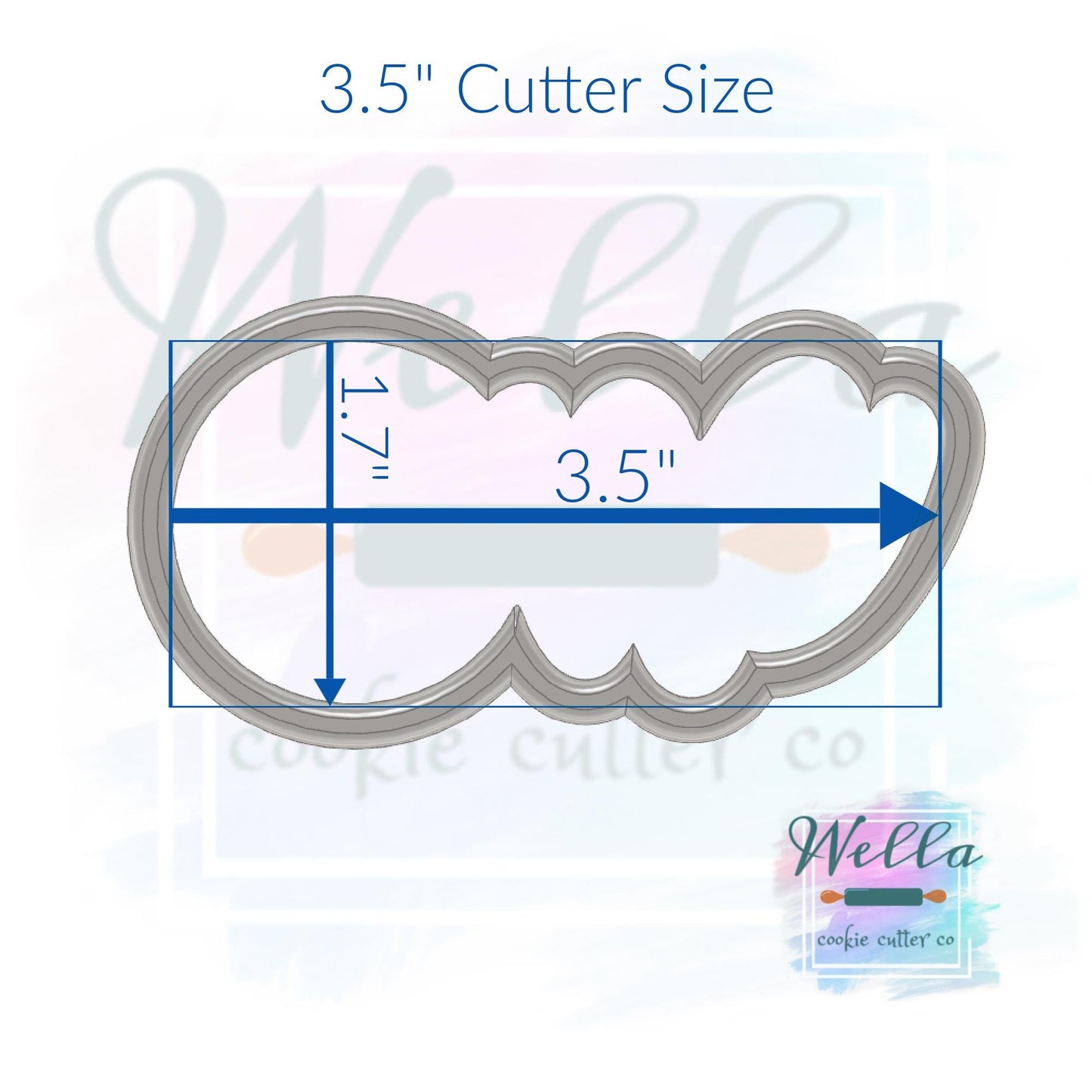 Baseball One Cursive Cookie Cutter with Optional Stencil
