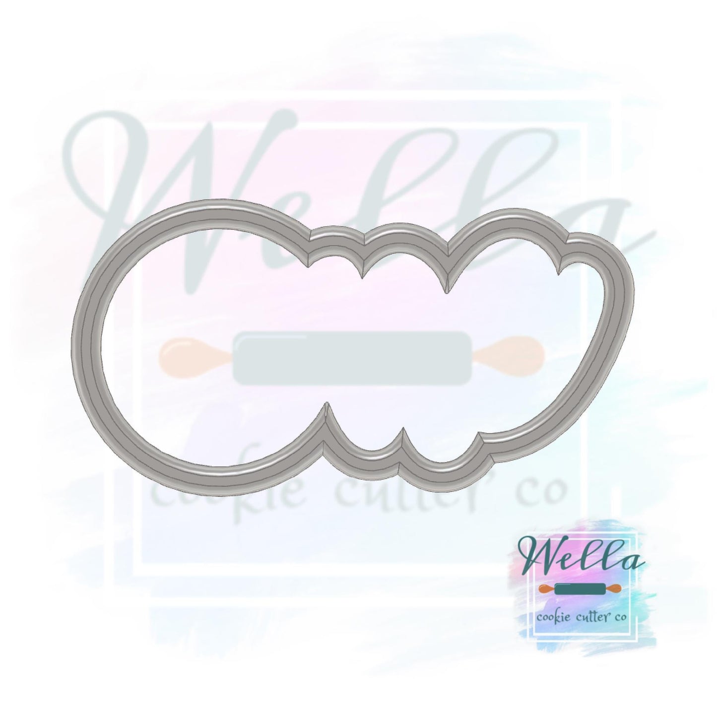 Baseball One Cursive Cookie Cutter with Optional Stencil