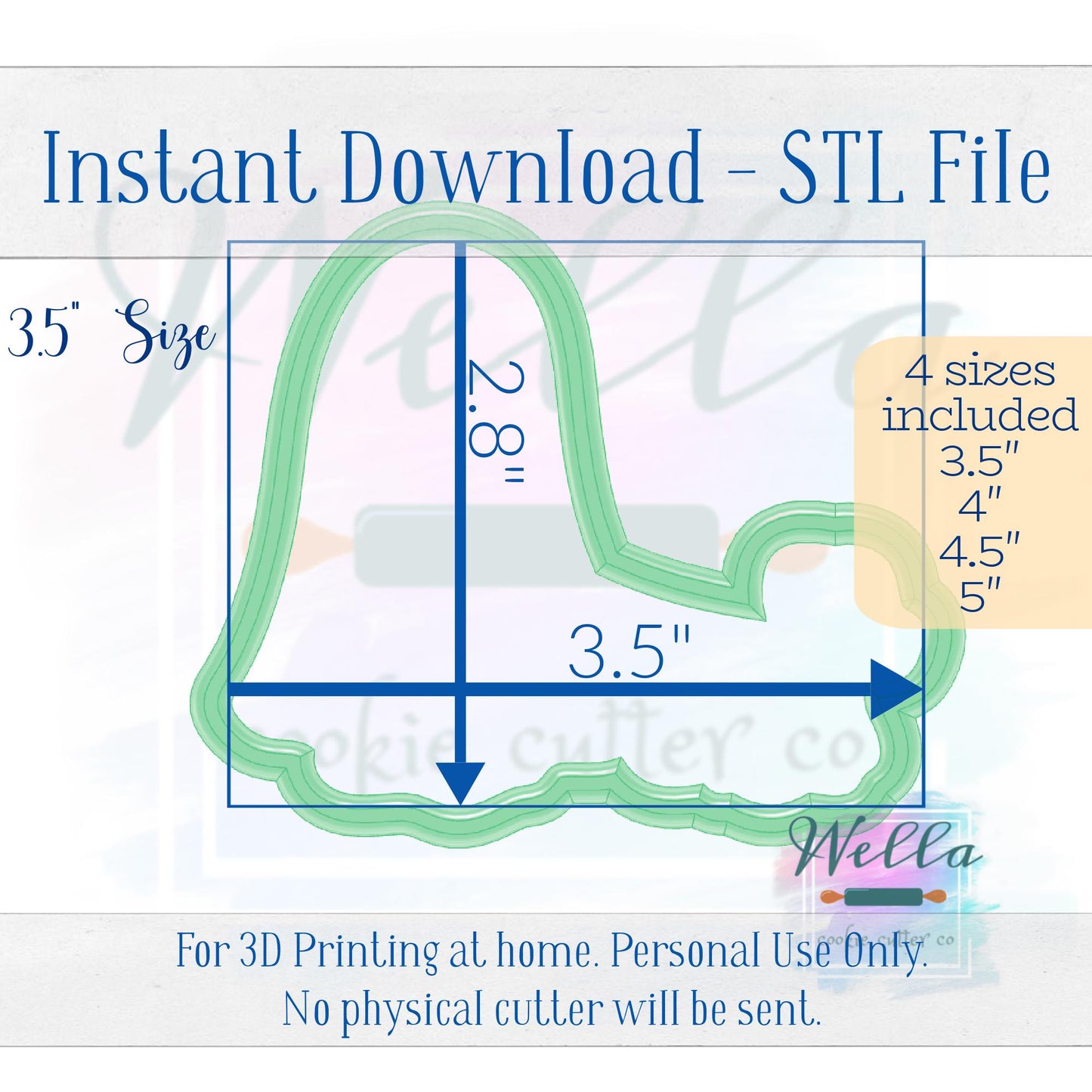 Digital STL File - Ghost Walking Ghost Dog Cookie Cutter - 4 Sizes Included - High Resolution PNG