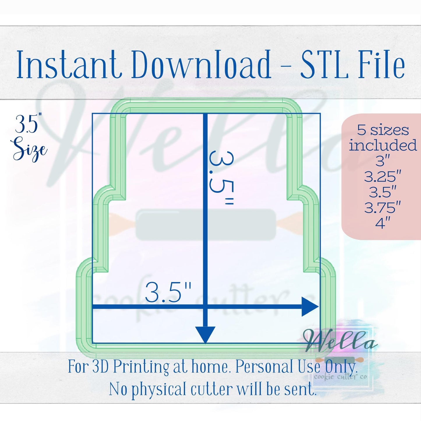 Digital STL File - Stacked Suitcases Cookie Cutter - 5 Sizes Included