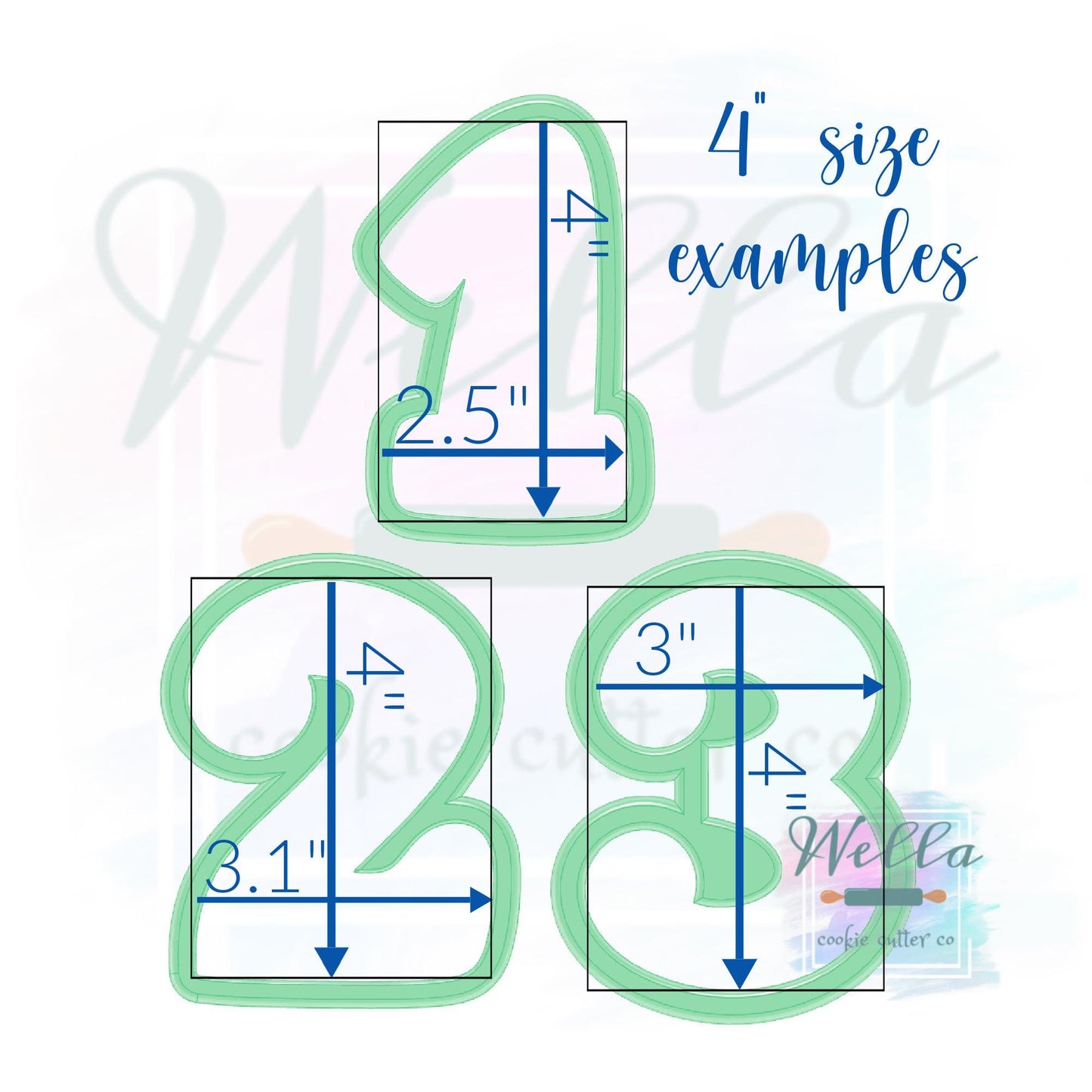 Curvy Numbers Cookie Cutter Set