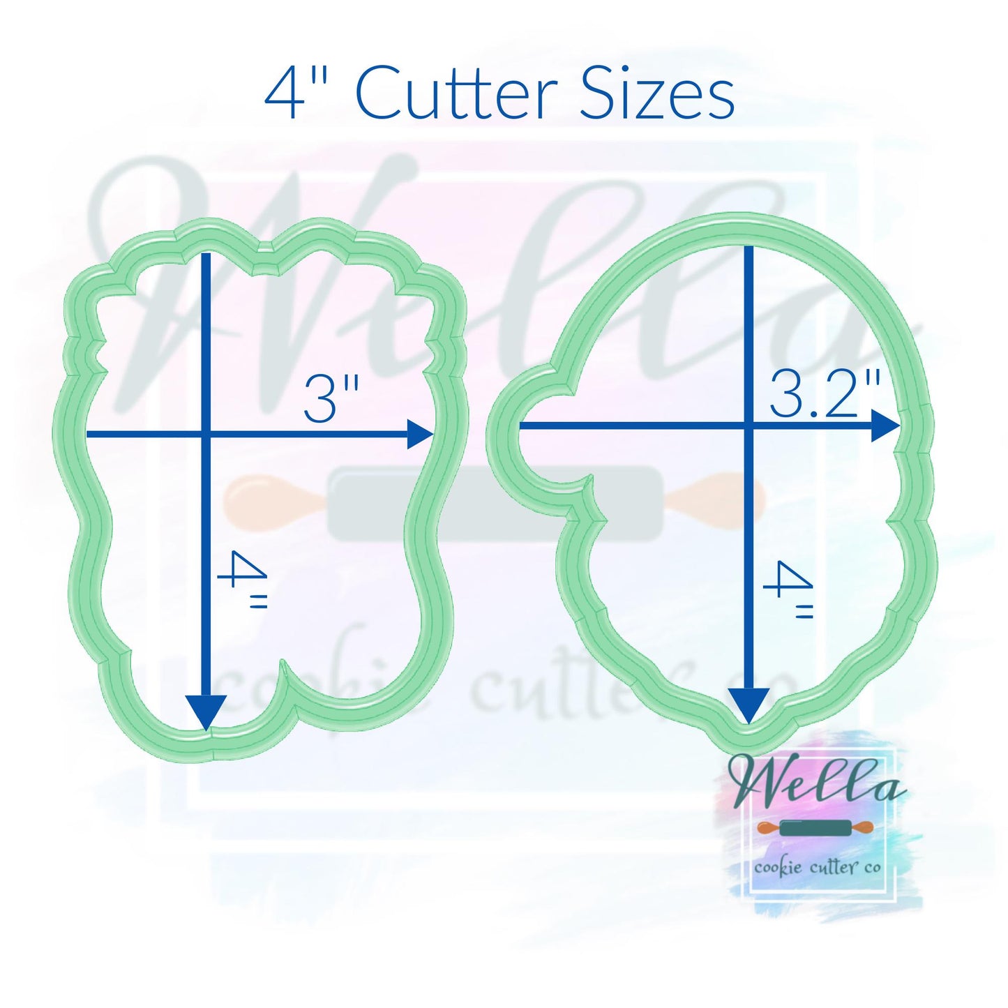 Santa and Mrs. Clause Set #3 Cookie Cutters with Optional Stencil Guides, Christmas Cookie Cutters