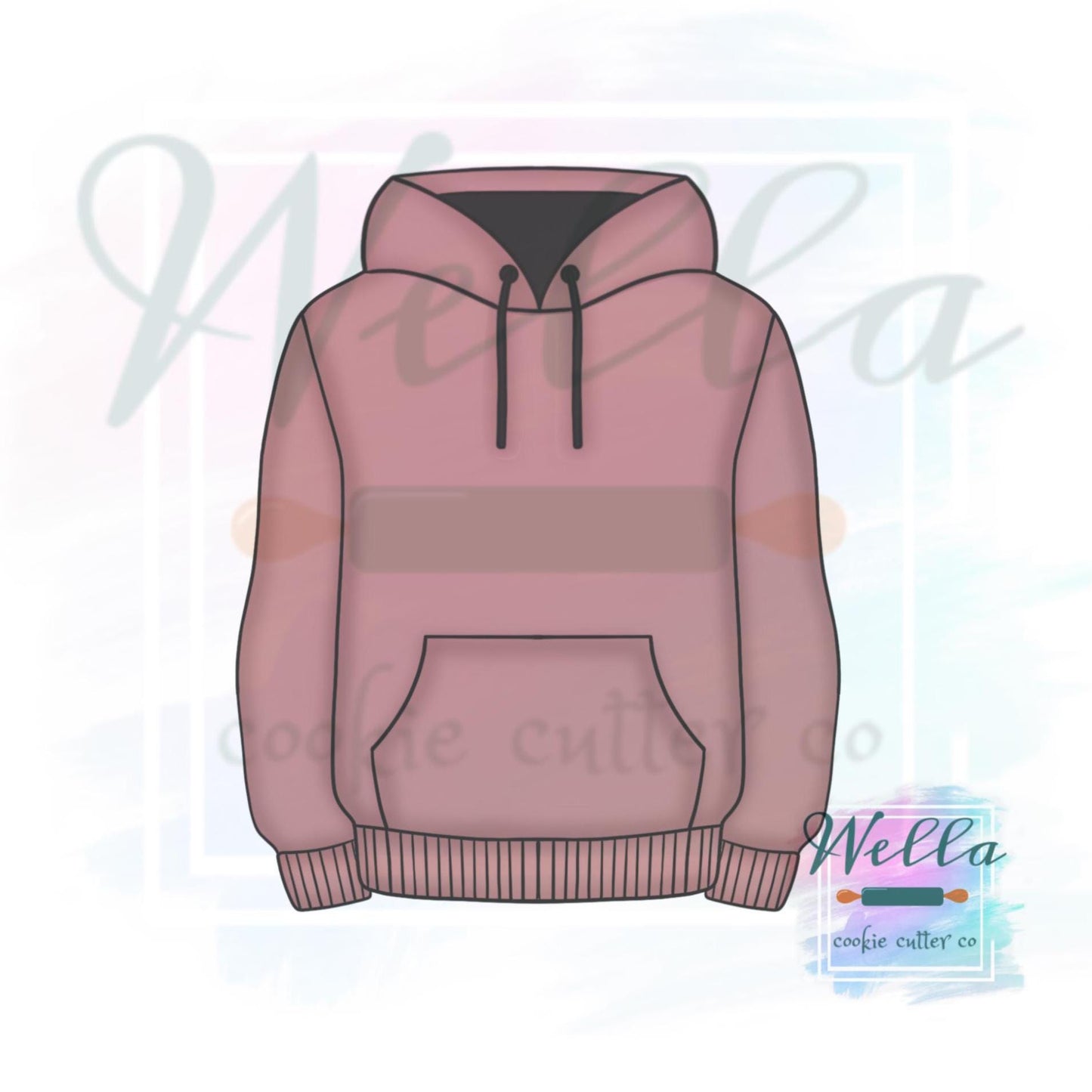 Hoodie Sweatshirt Cookie Cutter with Optional Stencil