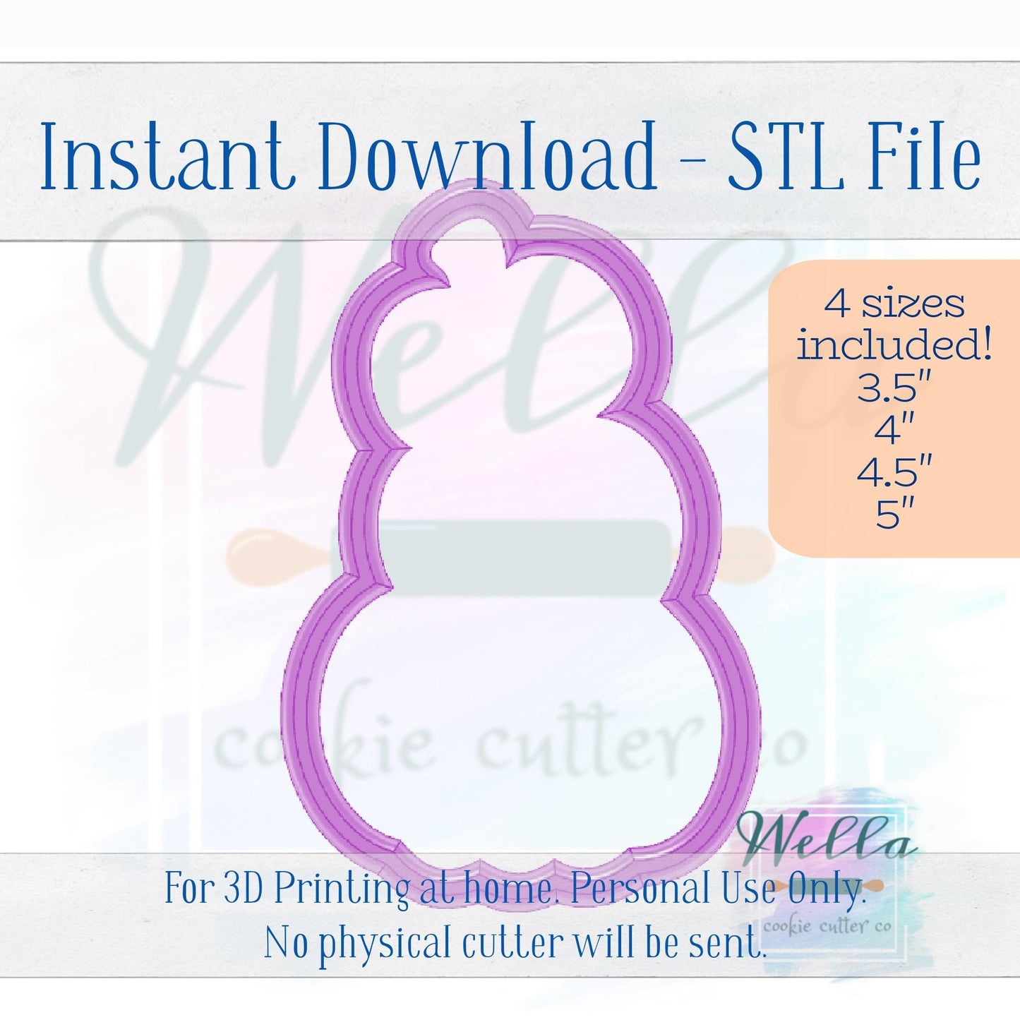 Digital STL File - Pumpkin Tower Cookie Cutter - 4 Sizes Included 3.5", 4", 4.5" & 5"