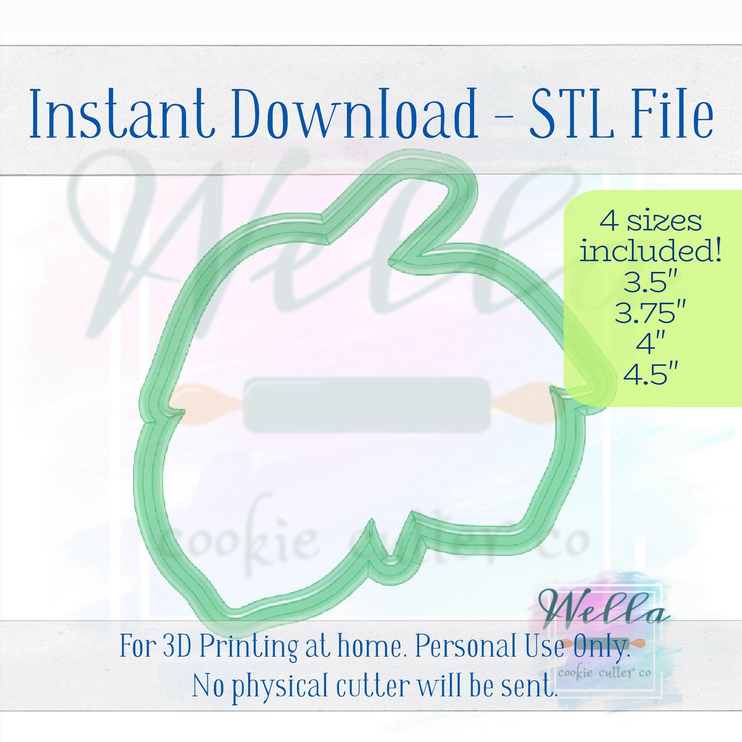 Digital STL File - Lemon Branch Cookie Cutter - 4 Sizes Included 3.5", 3.75", 4", & 4.5"