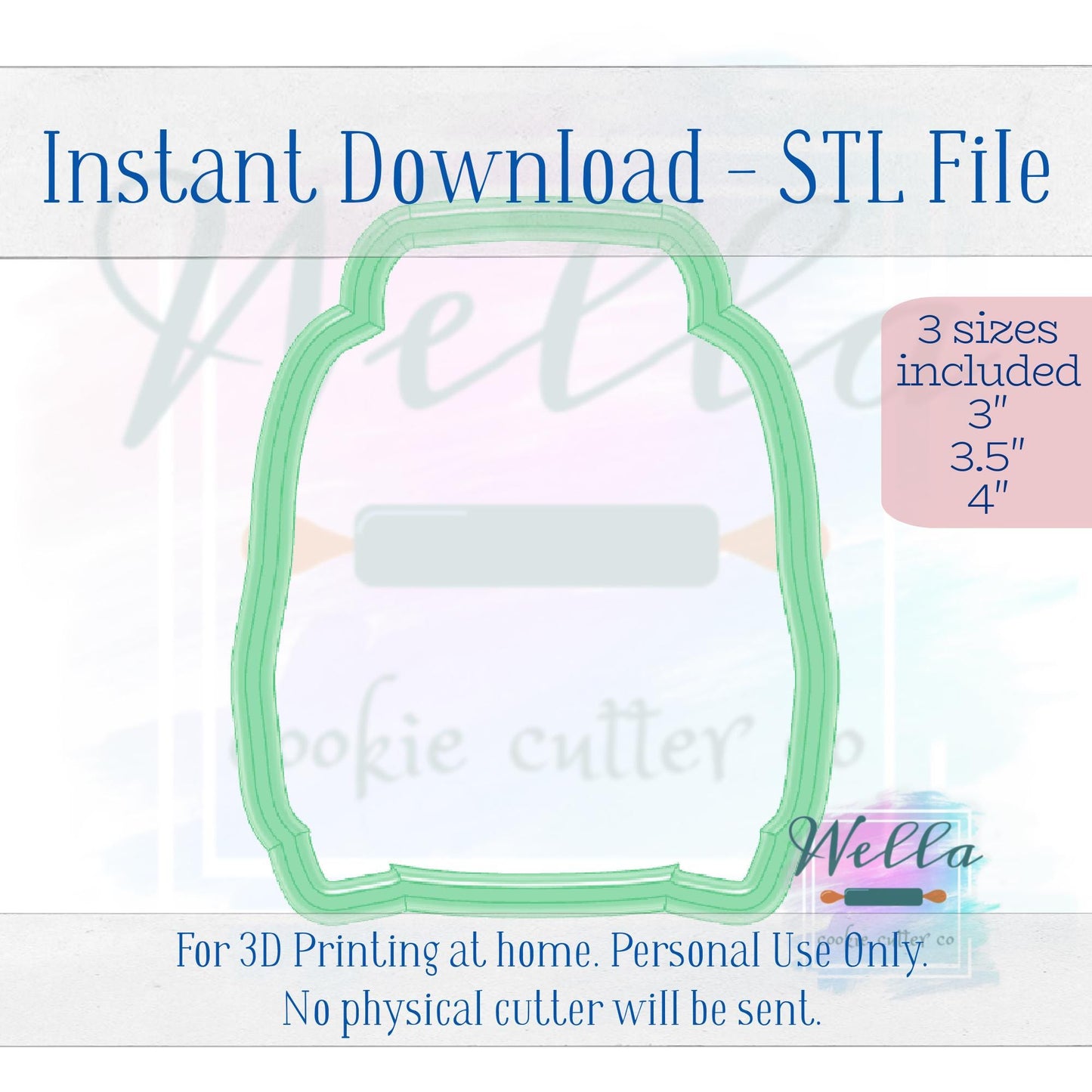 Digital STL File - Hoodie Cookie Cutter - 3 Sizes Included 3", 3.5" & 4"