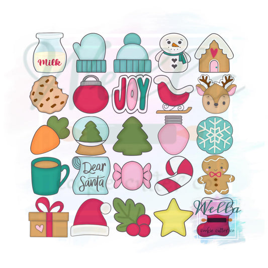 Christmas Advent Mini Set Cookie Cutters - Set of 25