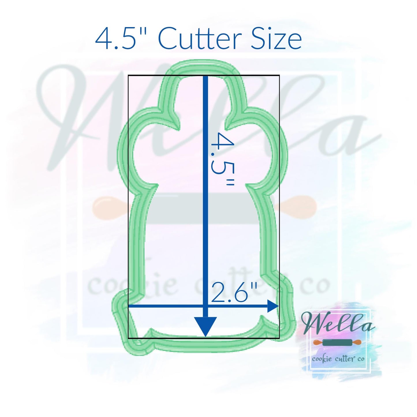 Champagne Bottle with Long Bow Cookie Cutter