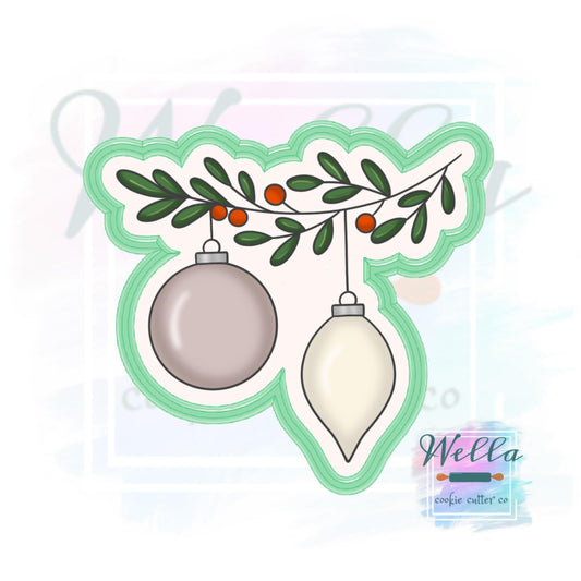 Hanging Ornaments on Branch Cookie Cutter