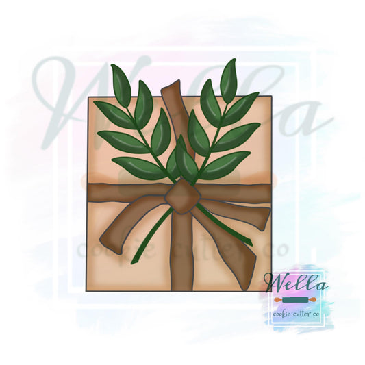 Present with Greenery Cookie Cutter