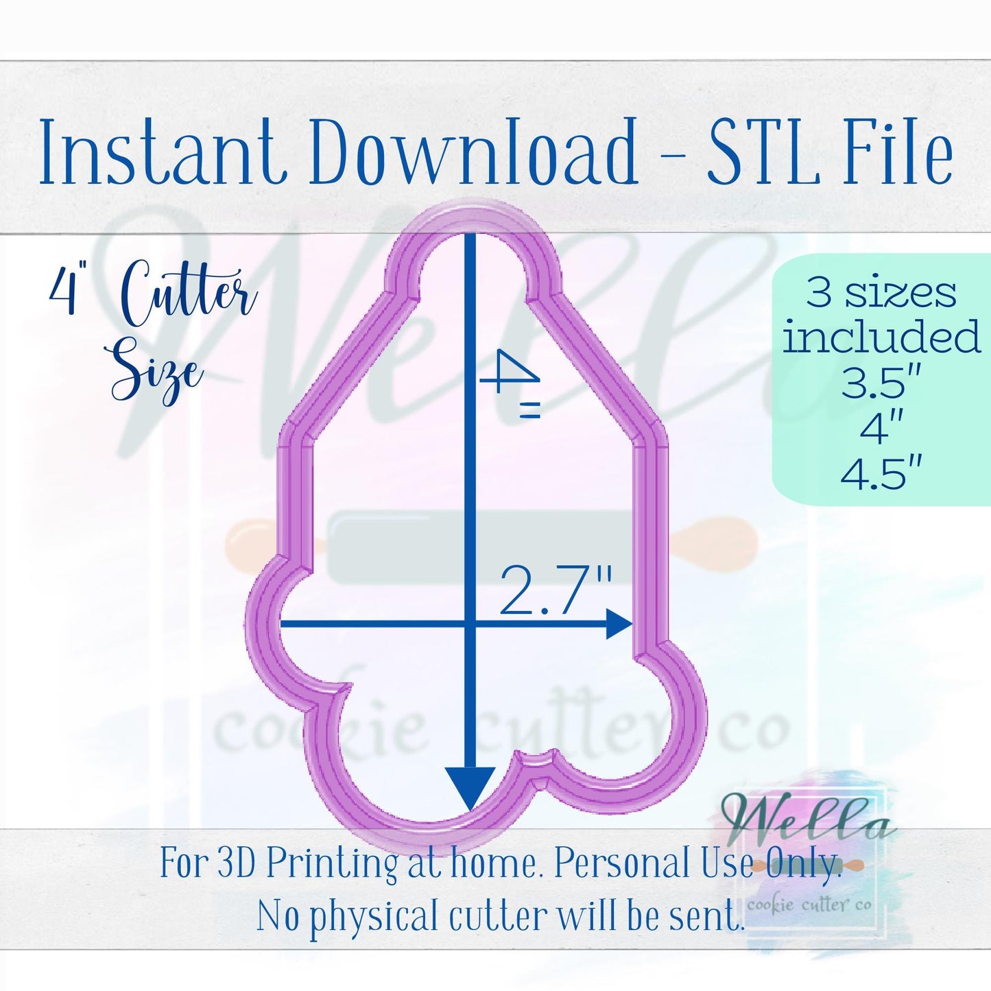 Digital STL File - Baby Mobile Cookie Cutter - 3 Sizes: 3.5", 4" & 4.5"