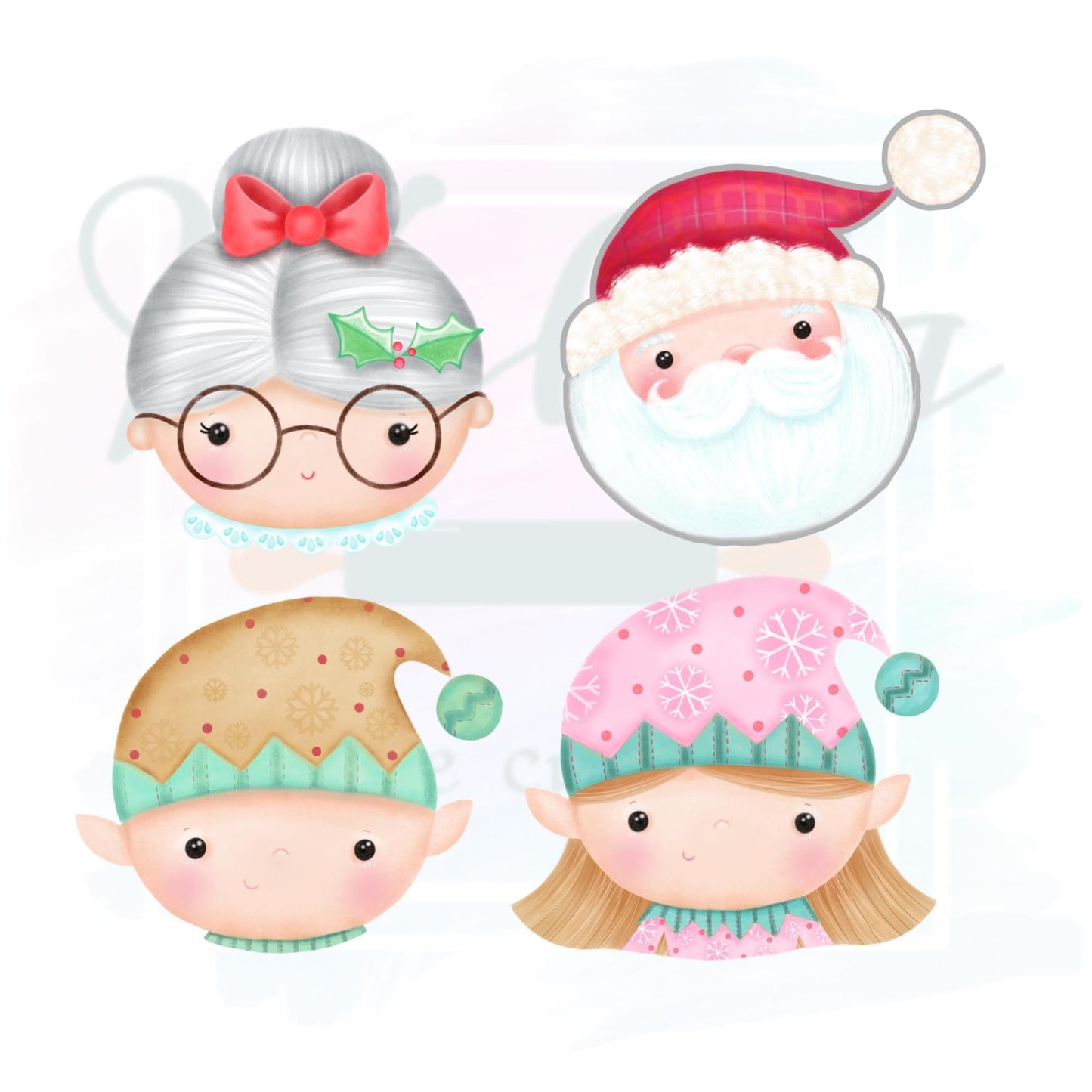 Santa & Friends Faces Cookie Cutter Set, Christmas Cookie Cutters