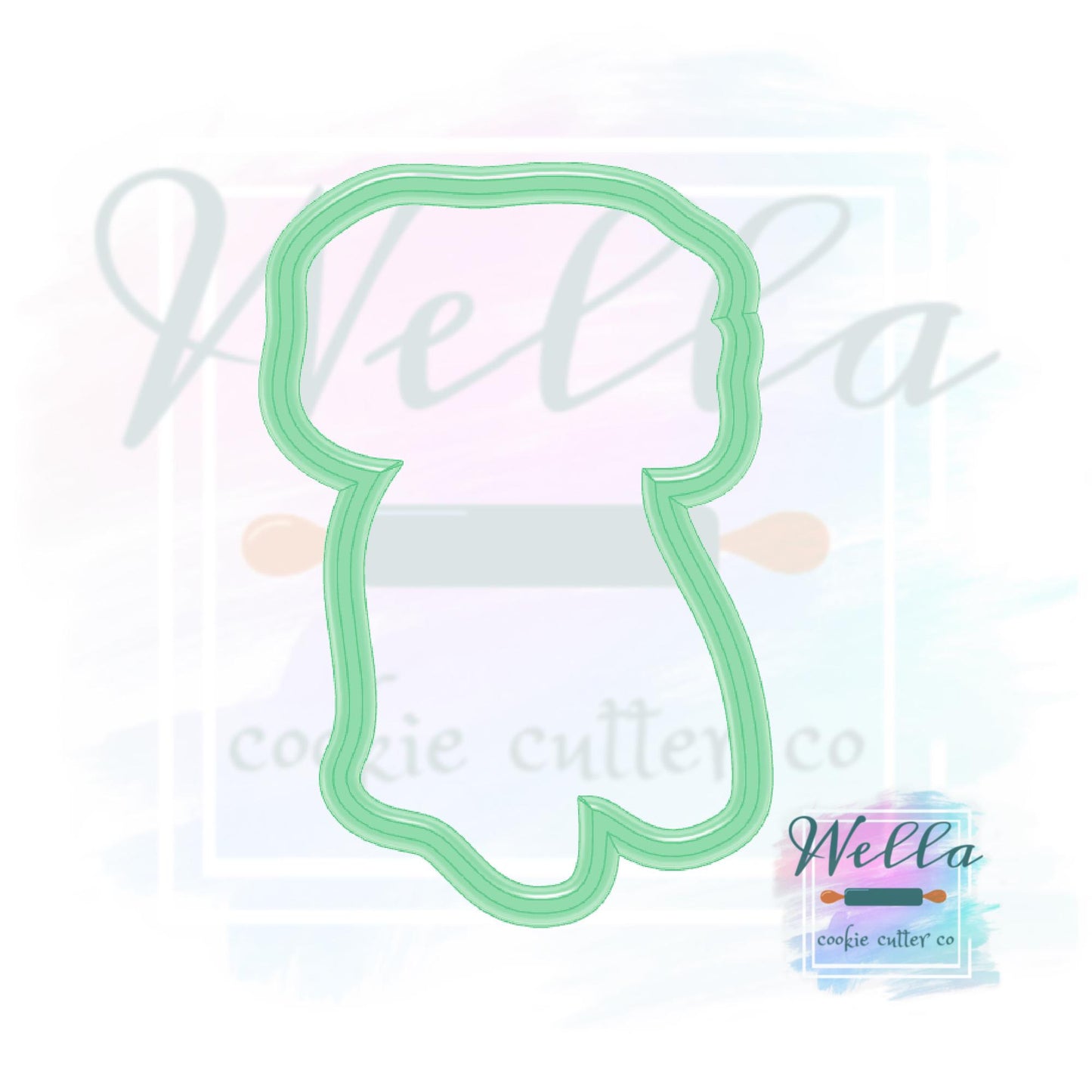 Scarf Cookie Cutter with Optional Stencil Guide