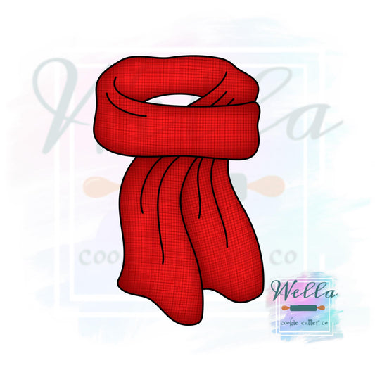 Scarf Cookie Cutter with Optional Stencil Guide