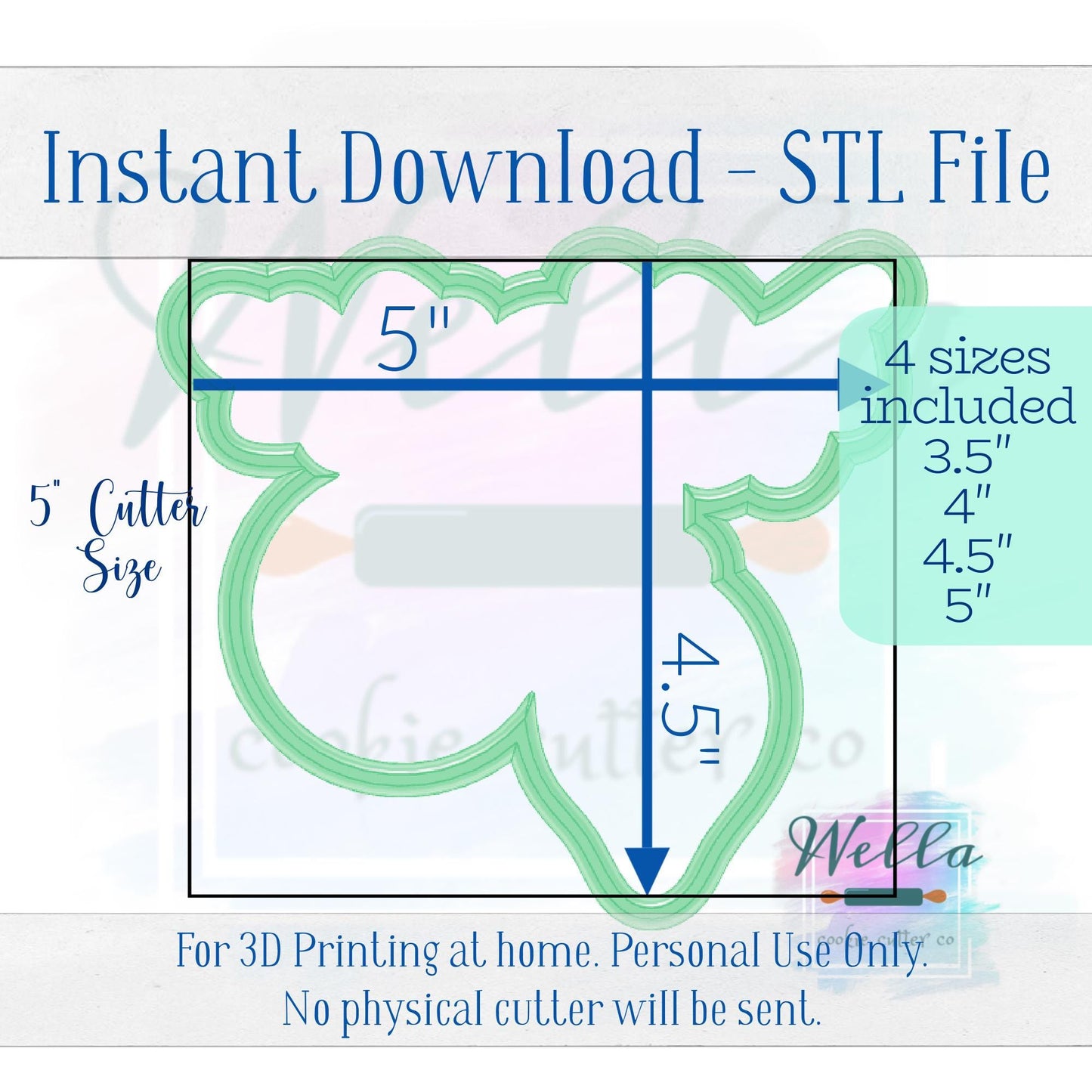 Digital STL File - Ornaments Hanging on Branch Cookie Cutter - 4 Sizes: 3.5", 4", 4.5" & 5"