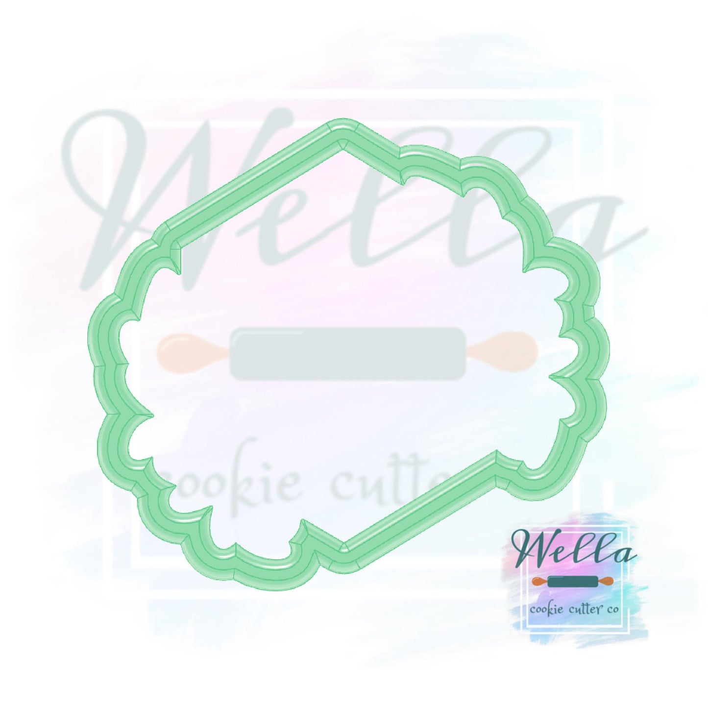 Hexagon with Greenery #2 Cookie Cutter
