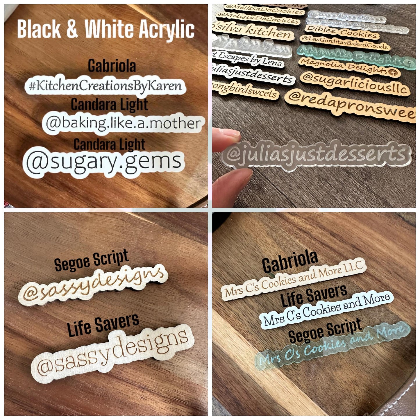 Business Logo on Wood or Acrylic, Watermark Business Tag